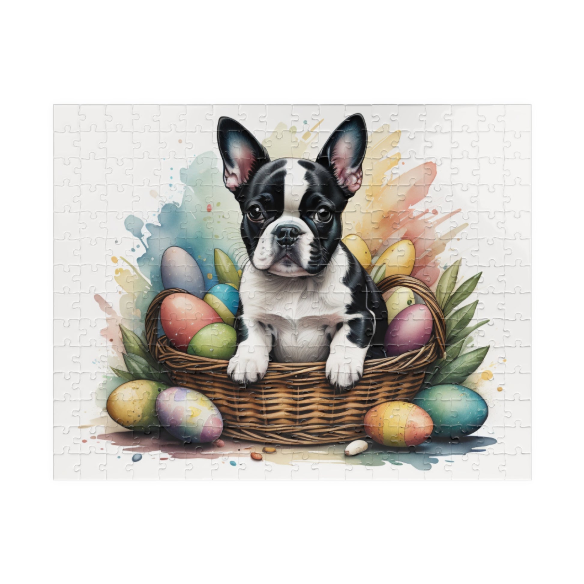 Boston Terrier Easter Puppy Puzzle - Dog Lovers, Mental Health Benefits, Holiday Fun, Mindfulness, Stress Relief, Festive Gift