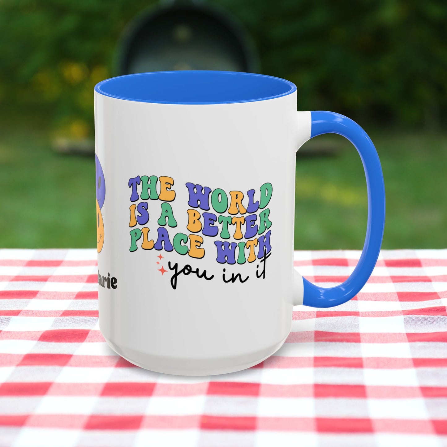 The World is a Better Place with You in It - Custom Retro Inspirational Wellness Mug for Mental Health Support