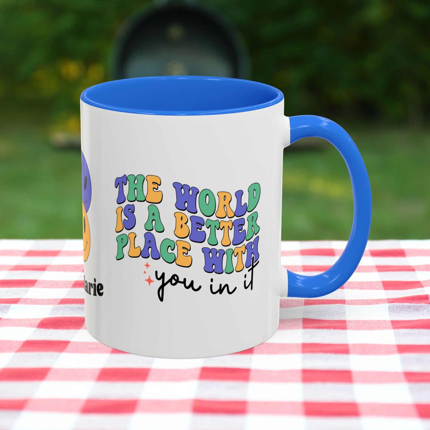 The World is a Better Place with You in It - Custom Retro Inspirational Wellness Mug for Mental Health Support