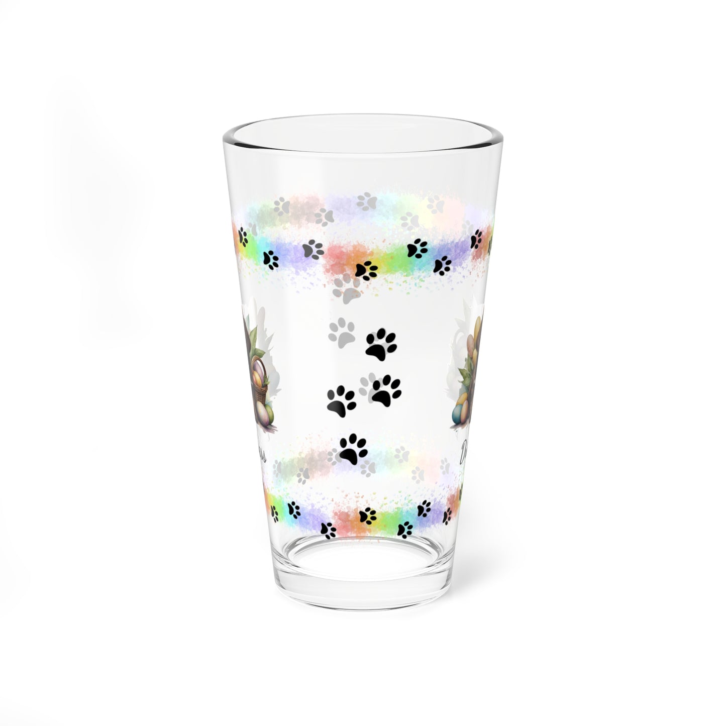 Newfoundland (Brown) Personalized Easter Puppy 16oz Pint Glass - Custom Dog Design, Mental Health Gift, Easter Décor, and Festive Celebrations