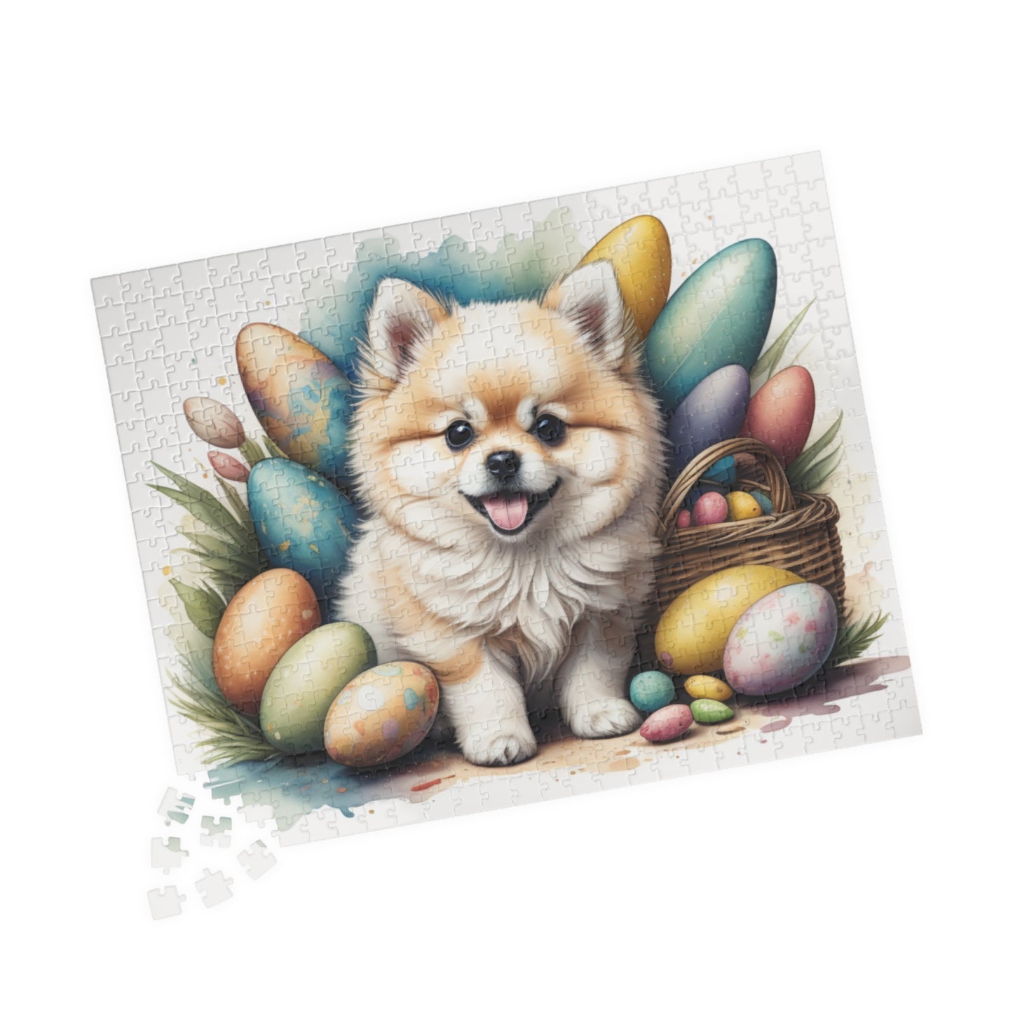 Pomeranian (Cream) Easter Puppy Puzzle - Dog Lovers, Mental Health Benefits, Holiday Fun, Mindfulness, Stress Relief, Festive Gift
