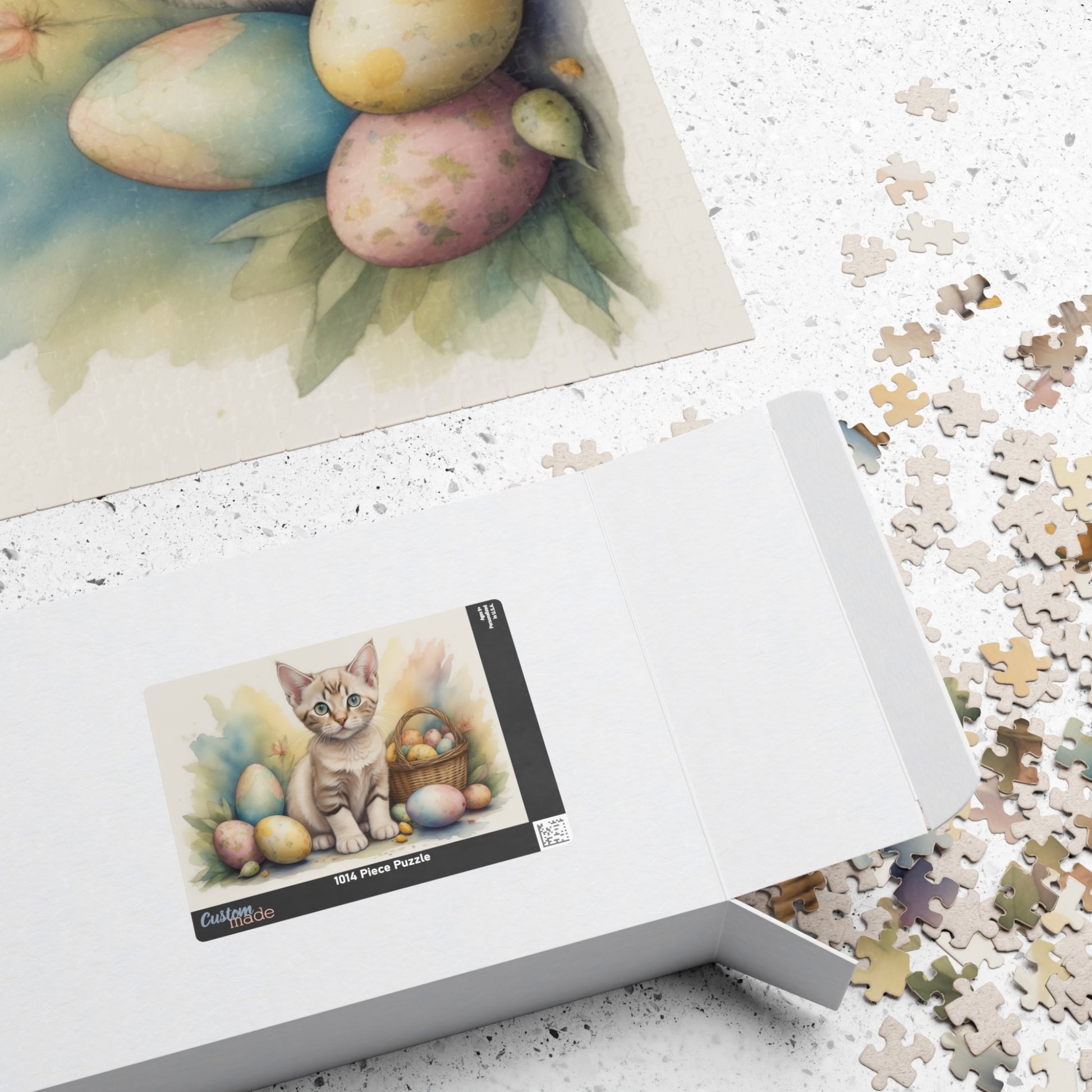 Devon Rex Easter Kitten Puzzle - Cat Lovers, Mental Health Benefits, Holiday Fun, Mindfulness, Stress Relief, Festive Gift