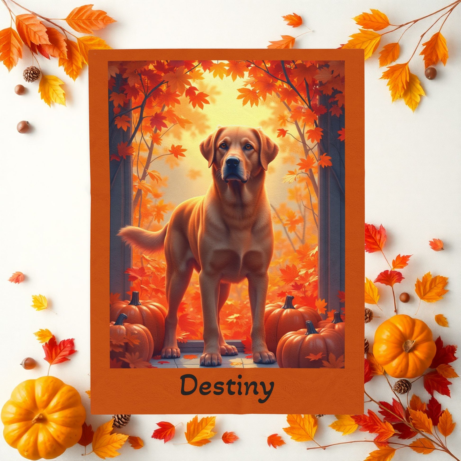 Labrador Retriever Fox Red Coat Velveteen Plush Blanket, Custom Dog Throw for Lab Fans