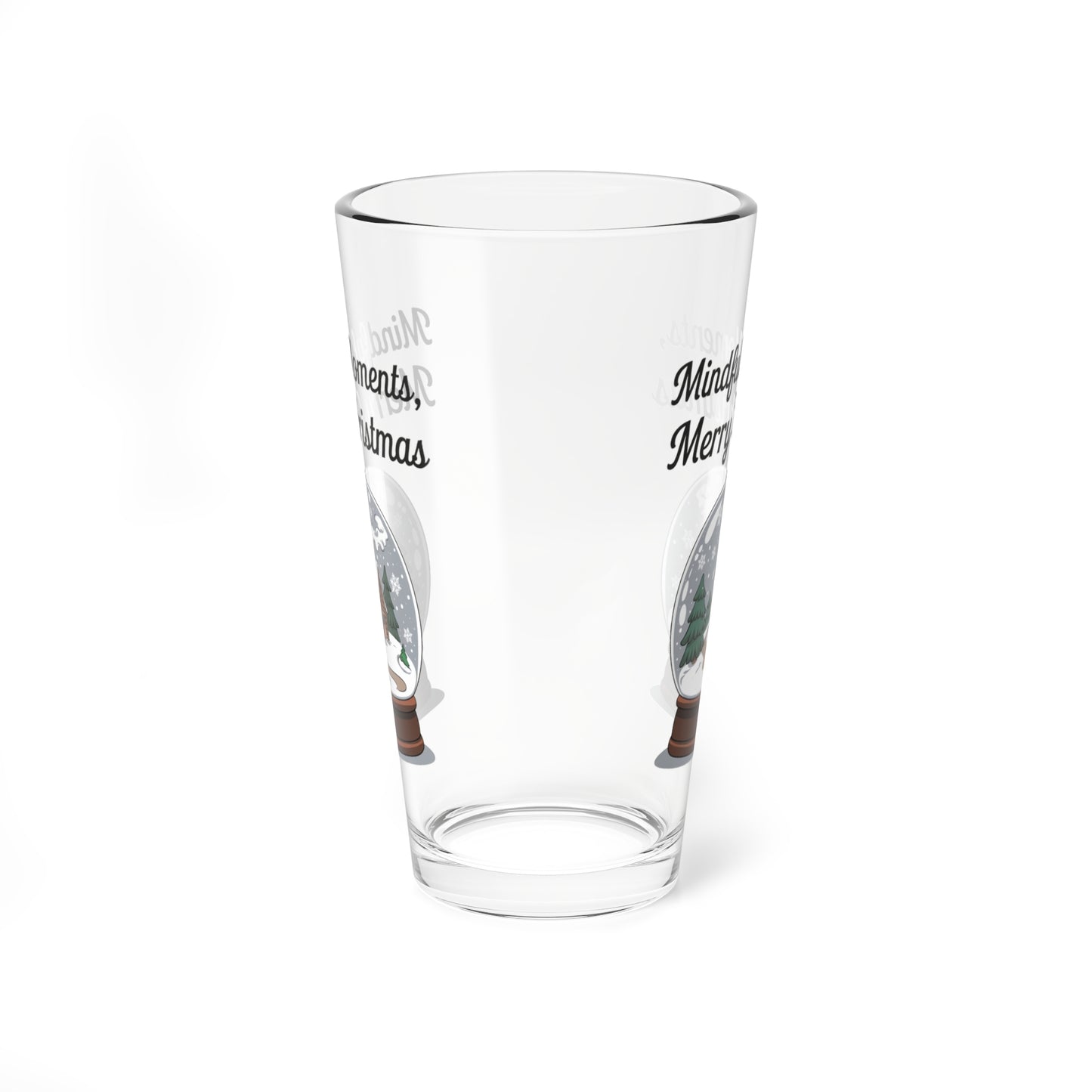 Mindful Moments, Merry Christmas, Christmas Pint Glass, 16oz
