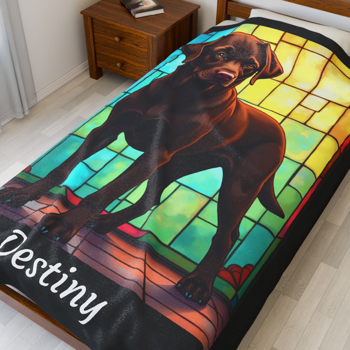 Labrador Retriever Chocolate Coat Blanket, Velveteen Plush Custom Dog Lover Throw, Pet Gift for Humans