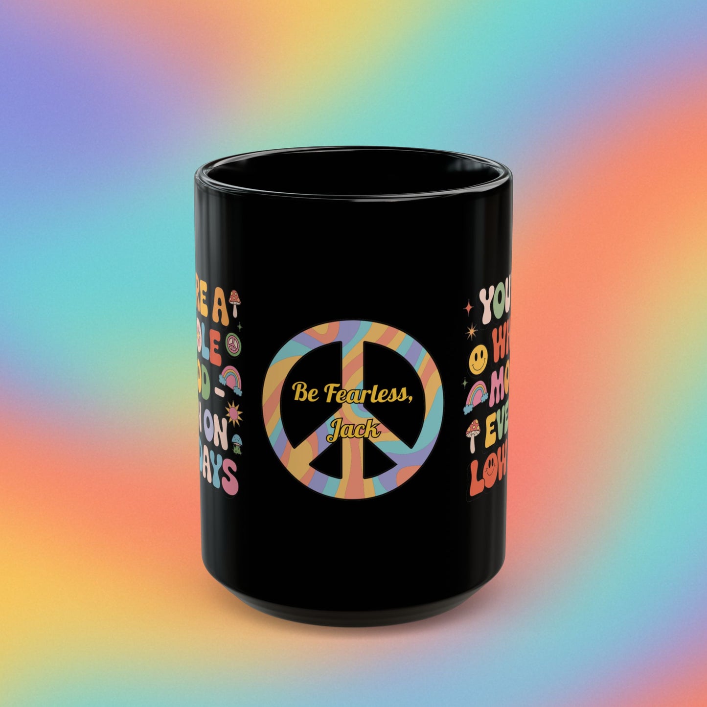 You’re a Whole Mood Even on Low Days Retro 70s Mug, Groovy Self-Care Coffee Gift - MySisterIsASurvivor