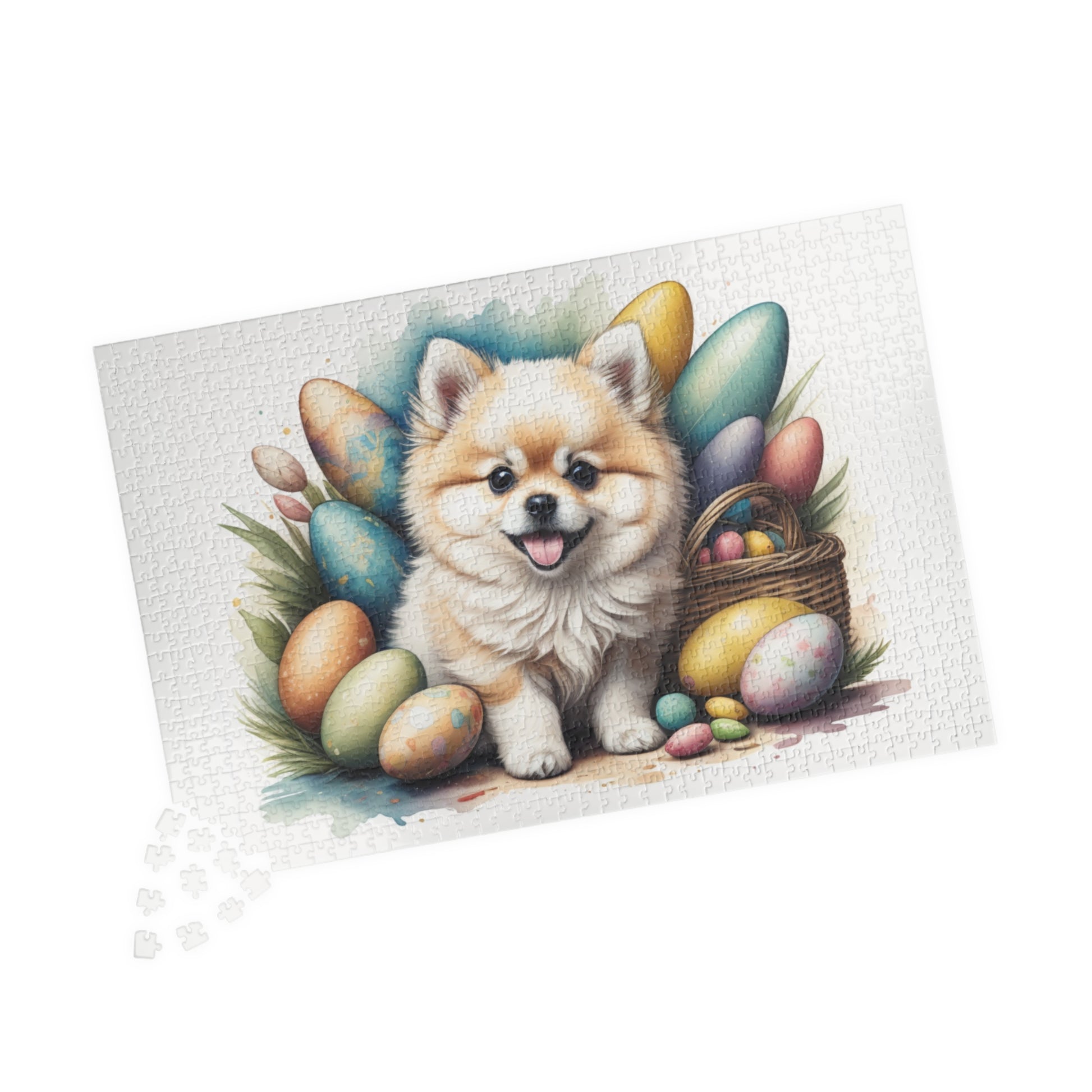 Pomeranian (Cream) Easter Puppy Puzzle - Dog Lovers, Mental Health Benefits, Holiday Fun, Mindfulness, Stress Relief, Festive Gift
