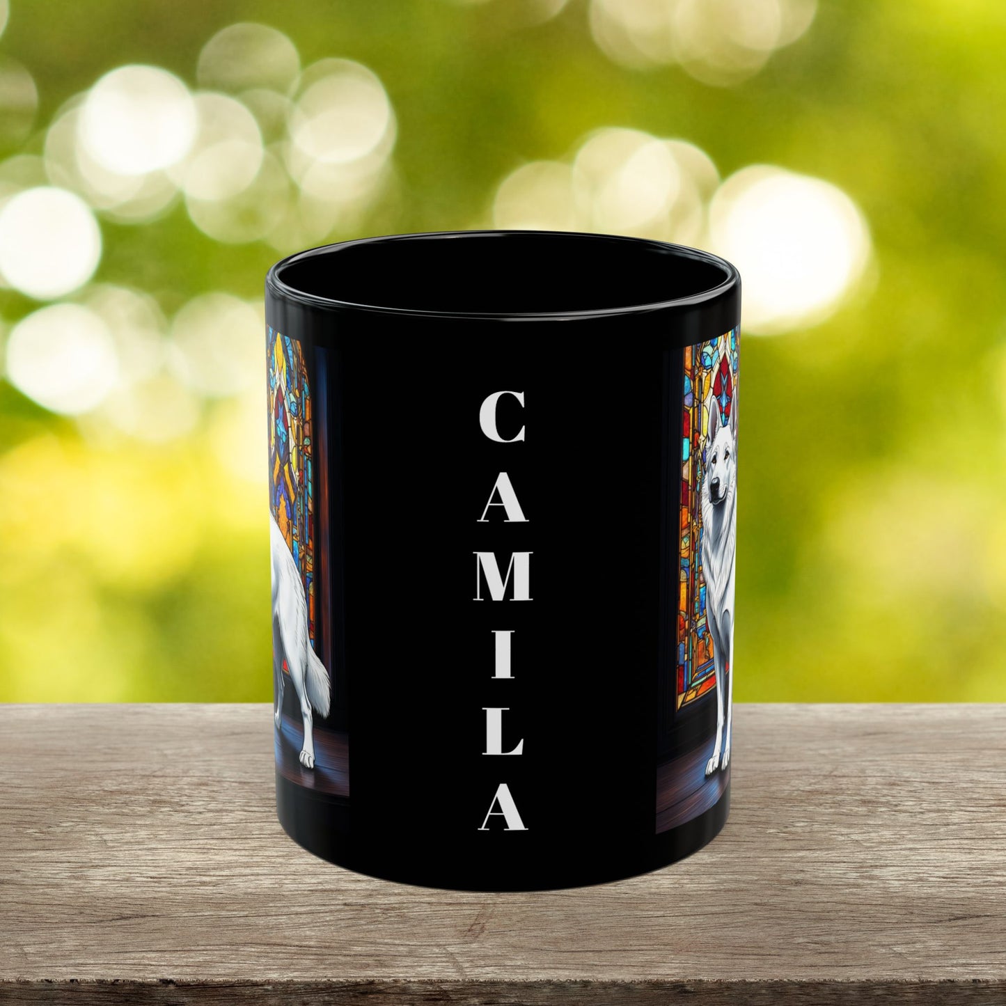 German Shepherd White personalized dog mug, custom coffee cup gift for pet parents