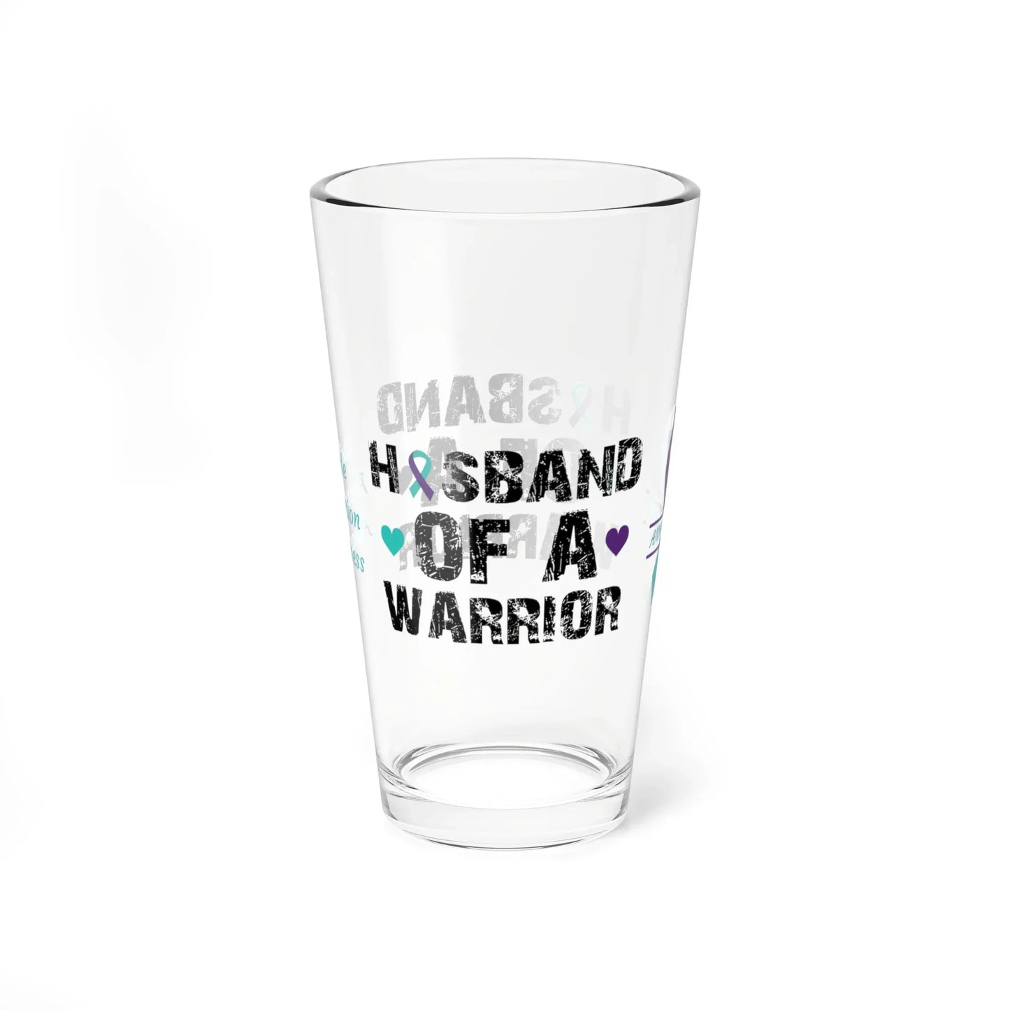 Shop our premium husband of a warrior suicide prevention awareness pint glass 16oz from MySisterIsASurvivor.