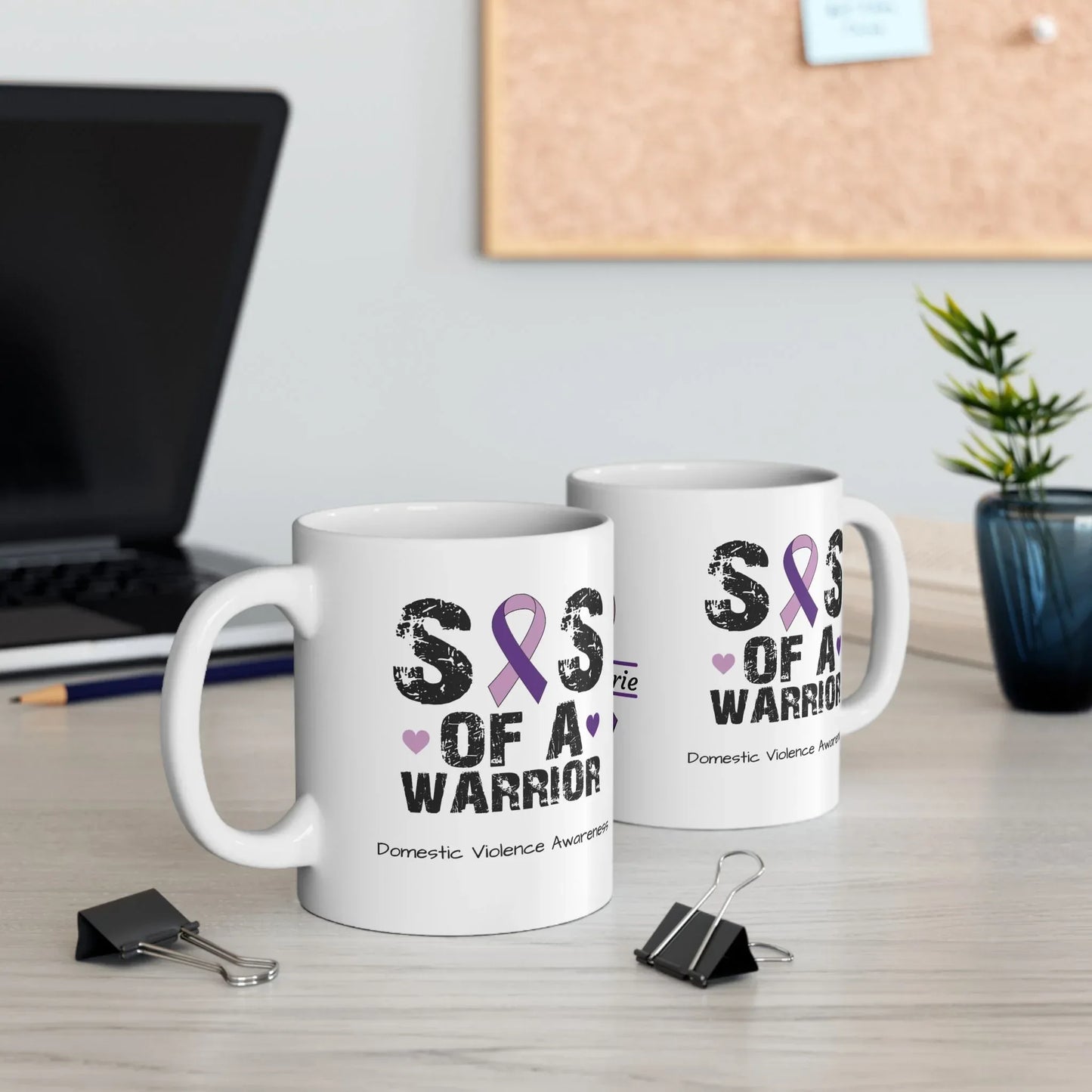 Shop our premium sis of a warrior domestic violence awareness ceramic mug 11oz 15oz from MySisterIsASurvivor.