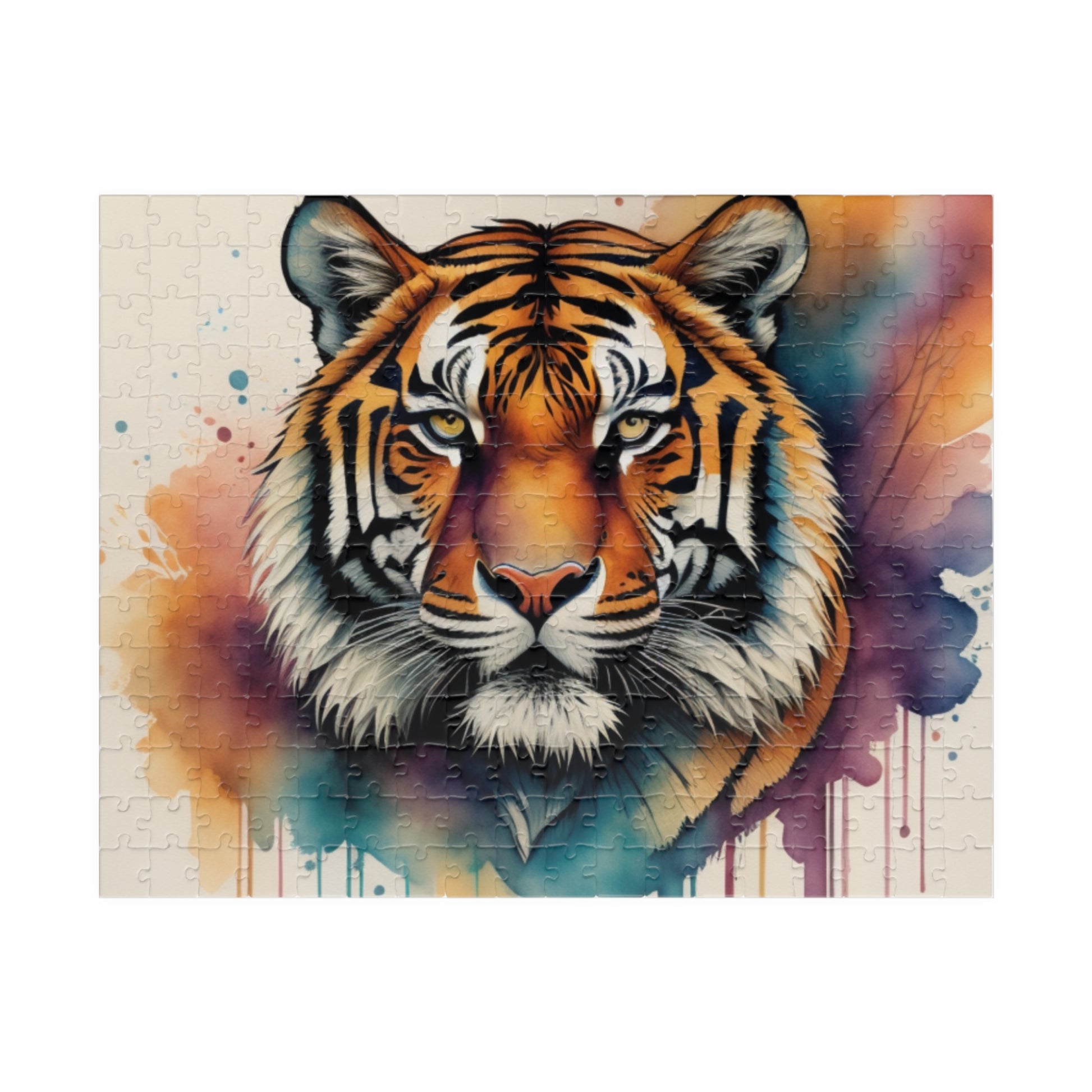 Calm tiger moving through tall grass, featured on a puzzle that blends nature, peace, and quiet focus