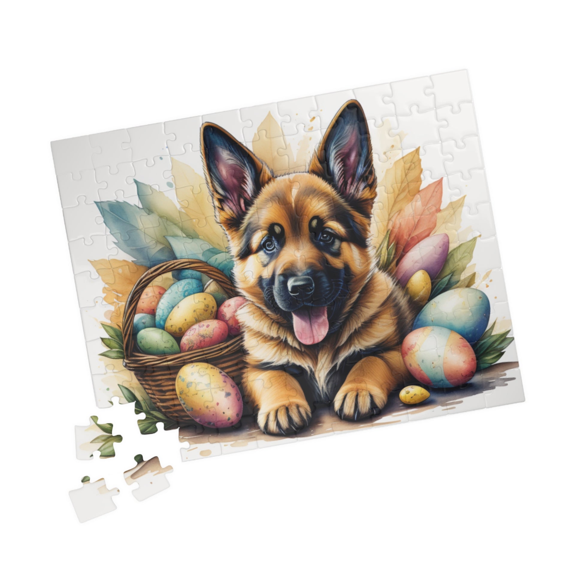 German Shepherd (Saddle) Easter Puppy Puzzle - Dog Lovers, Mental Health Benefits, Holiday Fun, Mindfulness, Stress Relief, Festive Gift