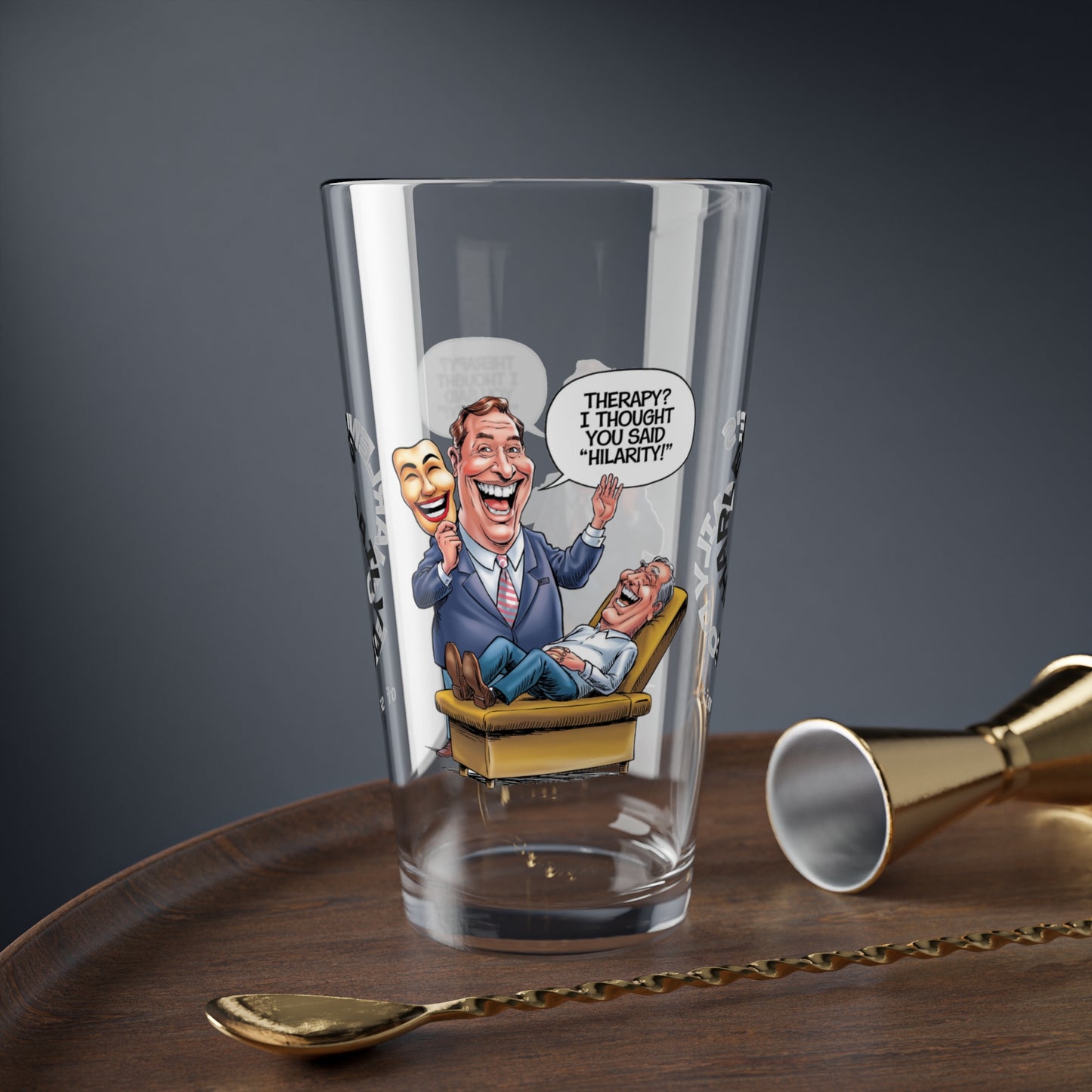 Therapy? I Thought You Said "Hilarity!" - Personalized Funny Pint Glass, Sassy Drinkware with Attitude, Daily Dose of Attitude and Humor