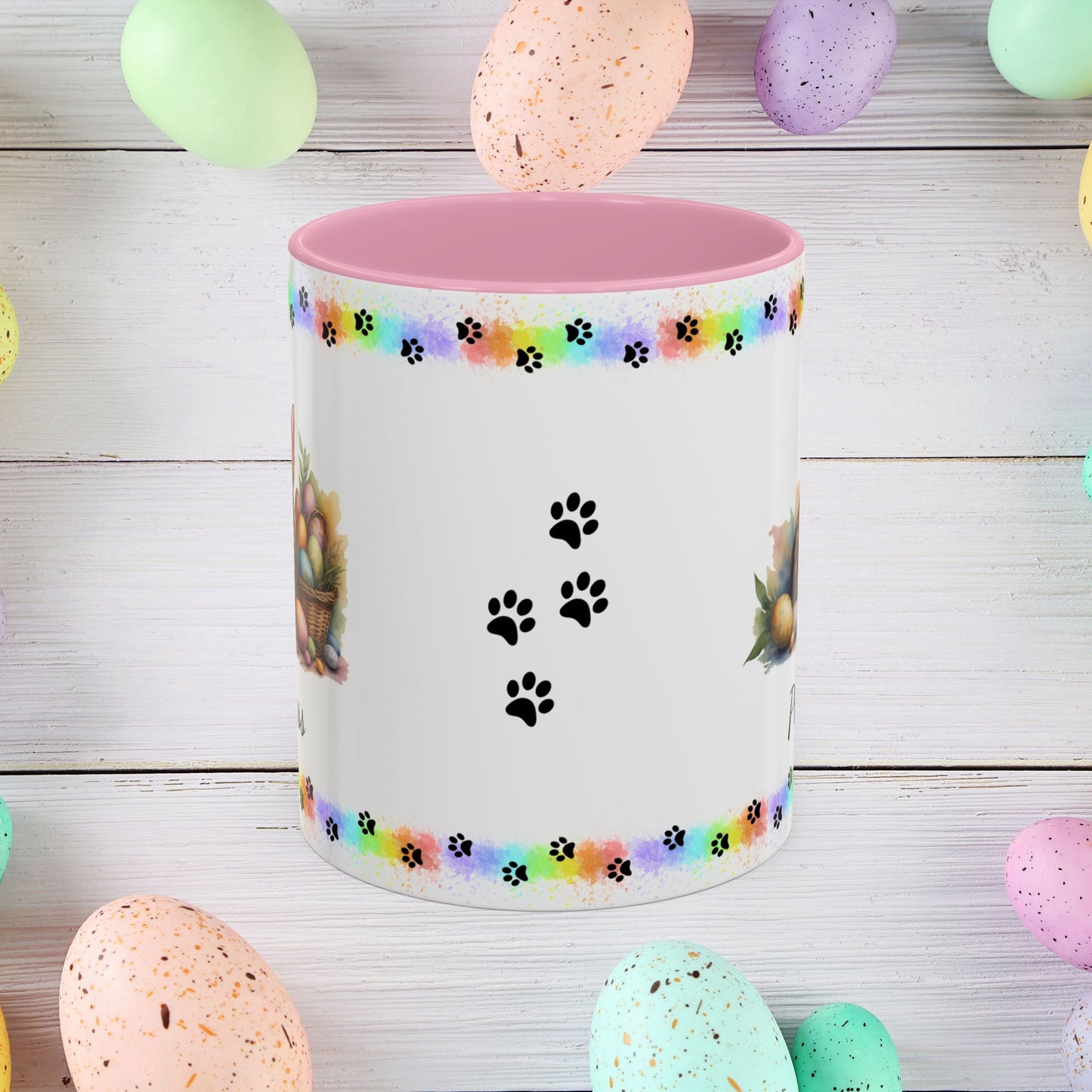 Bengal personalized Easter coffee mug, adorable kitten design, cute cat gift for mental health awareness and comfort