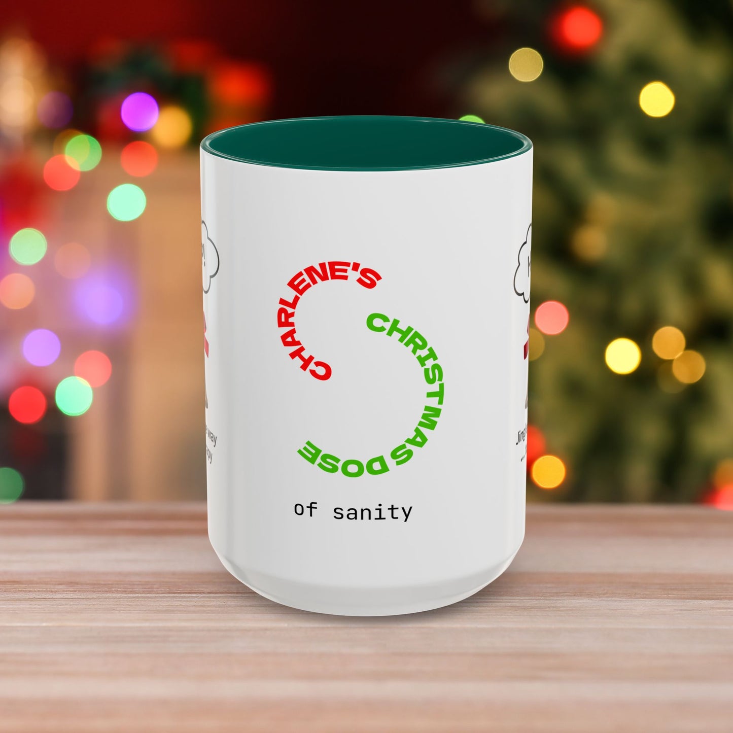 Jingle All The Way... To Therapy – Funny Christmas Mug with Colorful Design and Accent Color