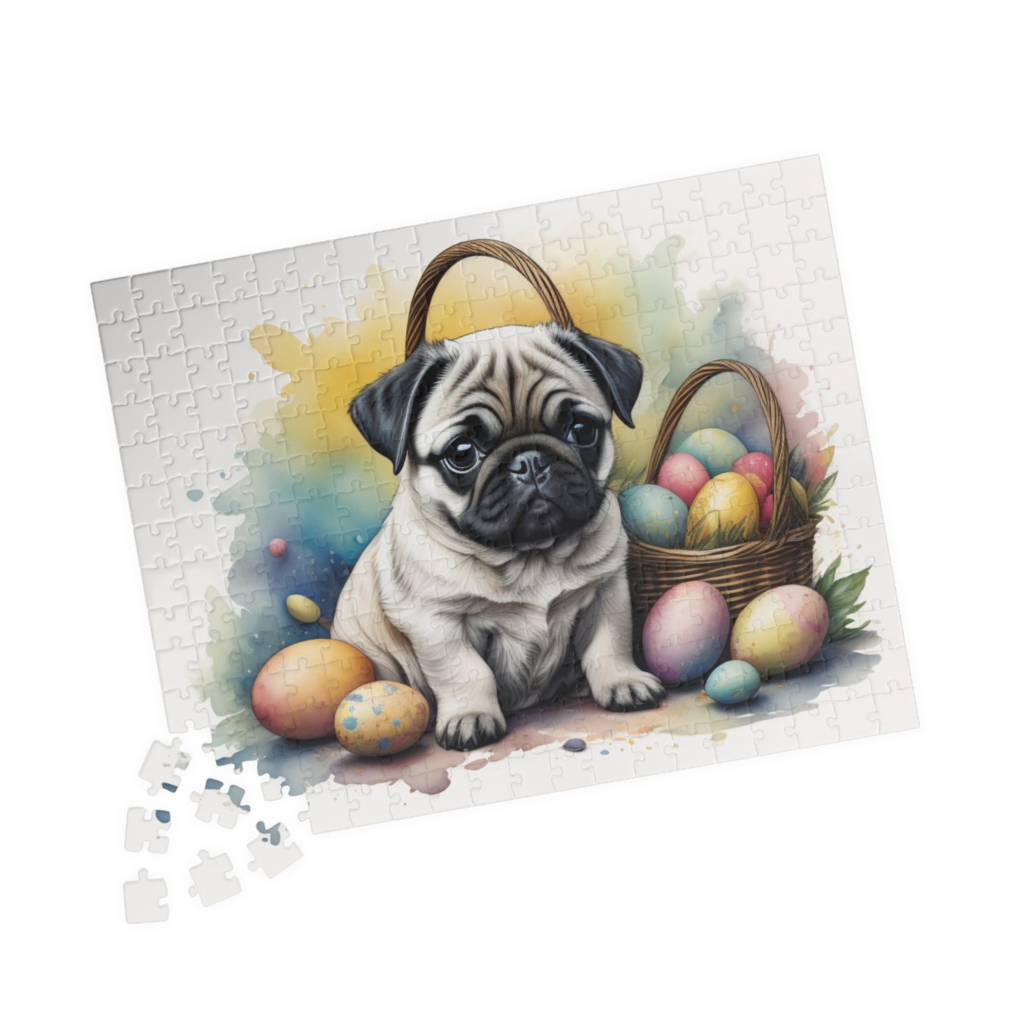 Pug Easter Puppy Puzzle - Dog Lovers, Mental Health Benefits, Holiday Fun, Mindfulness, Stress Relief, Festive Gift