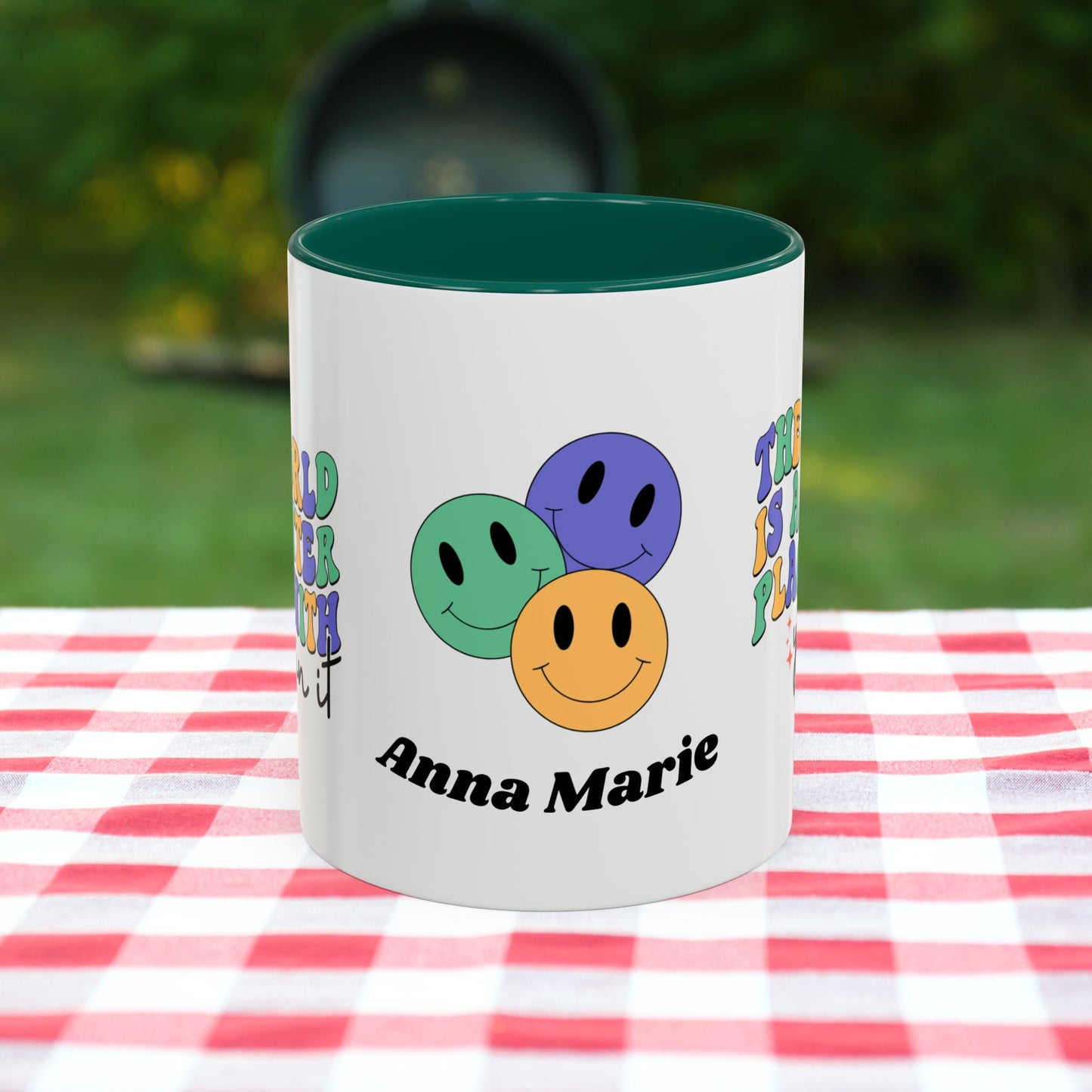 The World is a Better Place with You in It - Custom Retro Inspirational Wellness Mug for Mental Health Support
