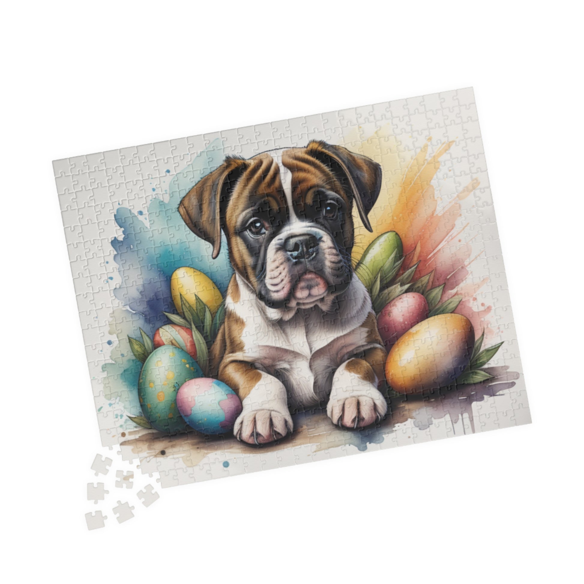 Boxer Easter Puppy Puzzle - Dog Lovers, Mental Health Benefits, Holiday Fun, Mindfulness, Stress Relief, Festive Gift