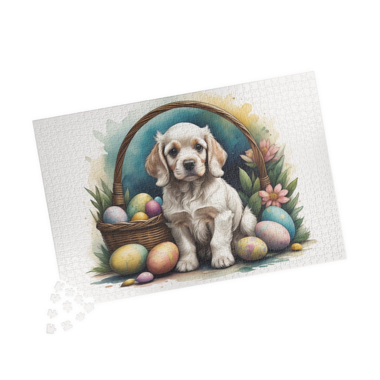 Cocker Spaniel (Light Gold) Easter Puppy Puzzle - Dog Lovers, Mental Health Benefits, Holiday Fun, Mindfulness, Stress Relief, Festive Gift