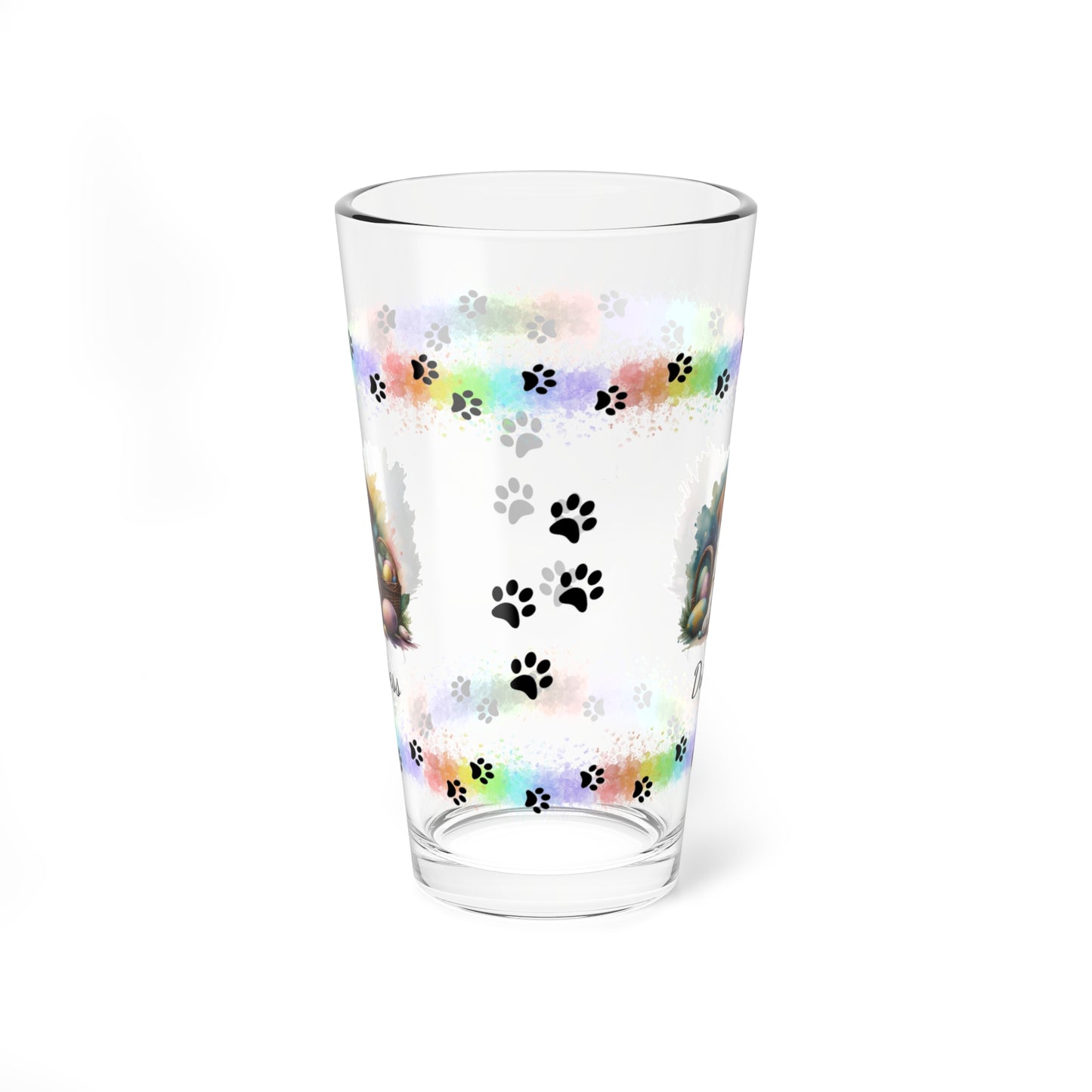 American Foxhound Personalized Easter Puppy 16oz Pint Glass - Custom Dog Design, Mental Health Gift, Easter Décor, and Festive Celebrations