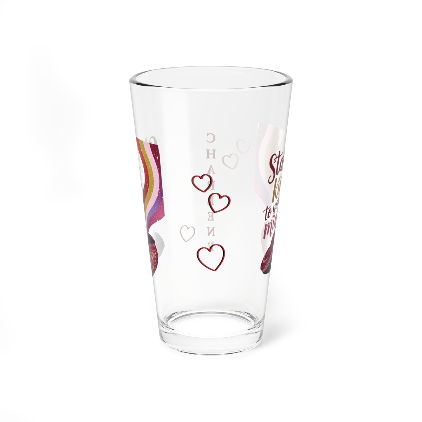 Stay Kind To Your Mind: Personalized Valentine's Day Affirmation Pint Glass – Valentine's Day Self-Care Gift, Mindful Positivity Drinkware