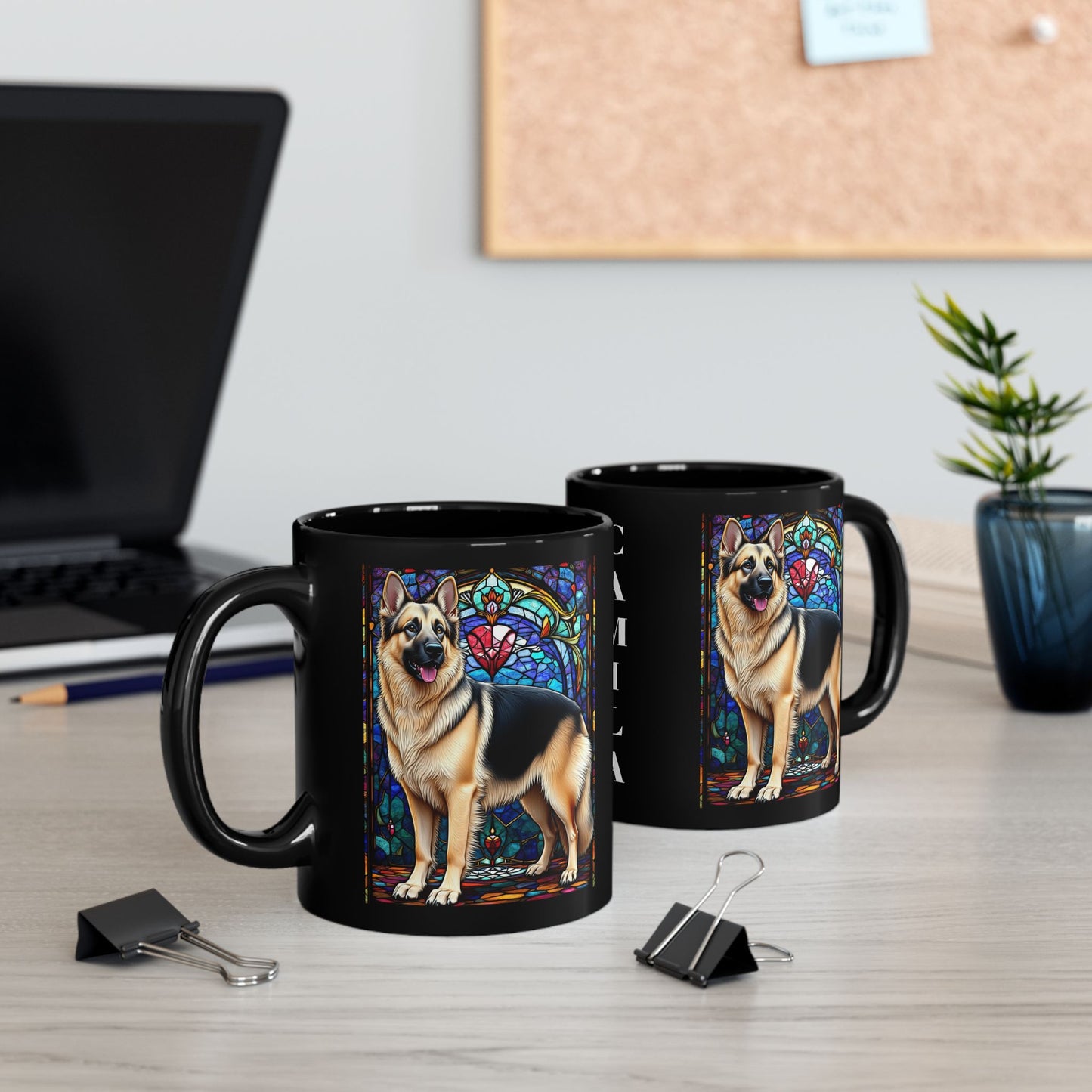 German Shepherd (Black & Cream) Personalized Mug, Pet Lover Mug, Dog Coffee Mug, Custom Name Mug, Dog Lover Gift, Dog-Themed Mug, GS Mug