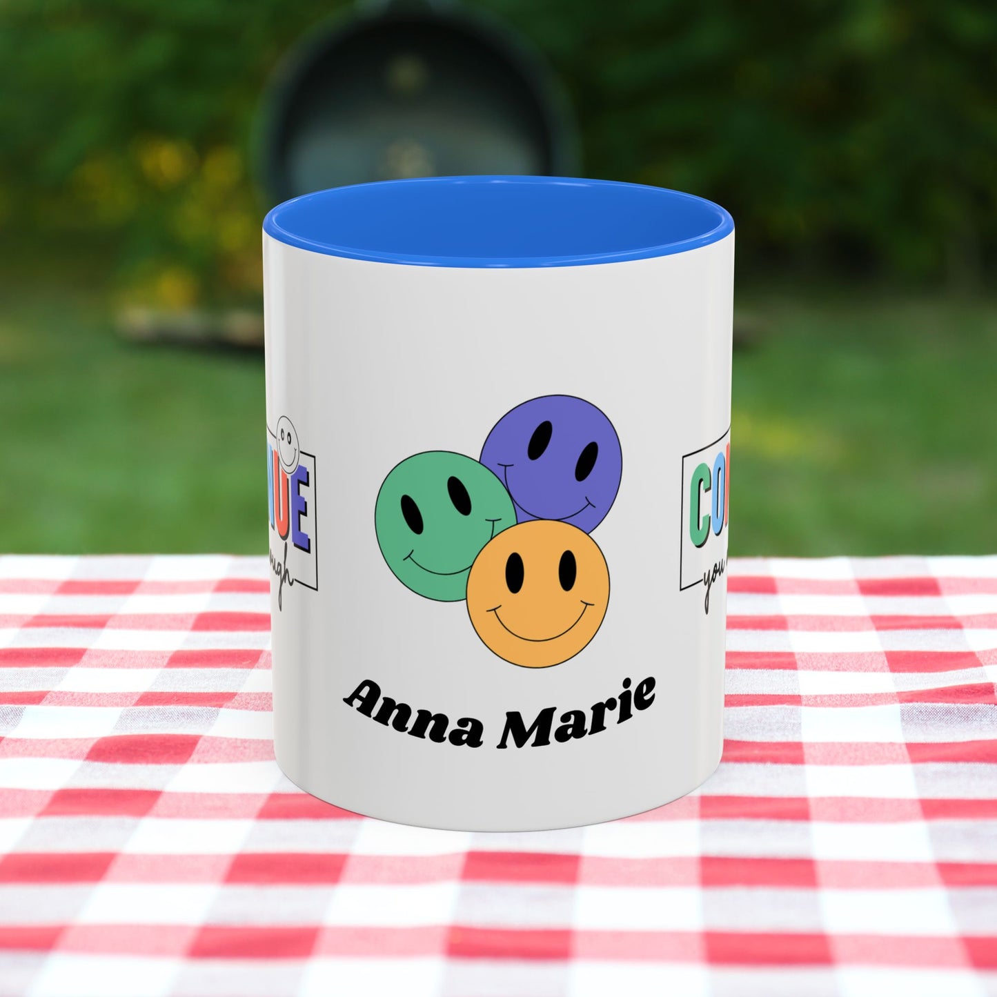 Continue, You Are Enough - Custom Retro Motivational Mug for Mental Health Support & Emotional Resilience