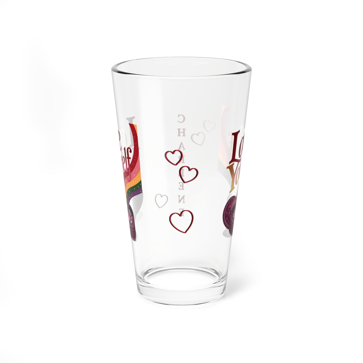 Love Yourself: Personalized Valentine's Day Affirmation Pint Glass – Valentine's Day Self-Care Gift, Mindful Positivity Drinkware