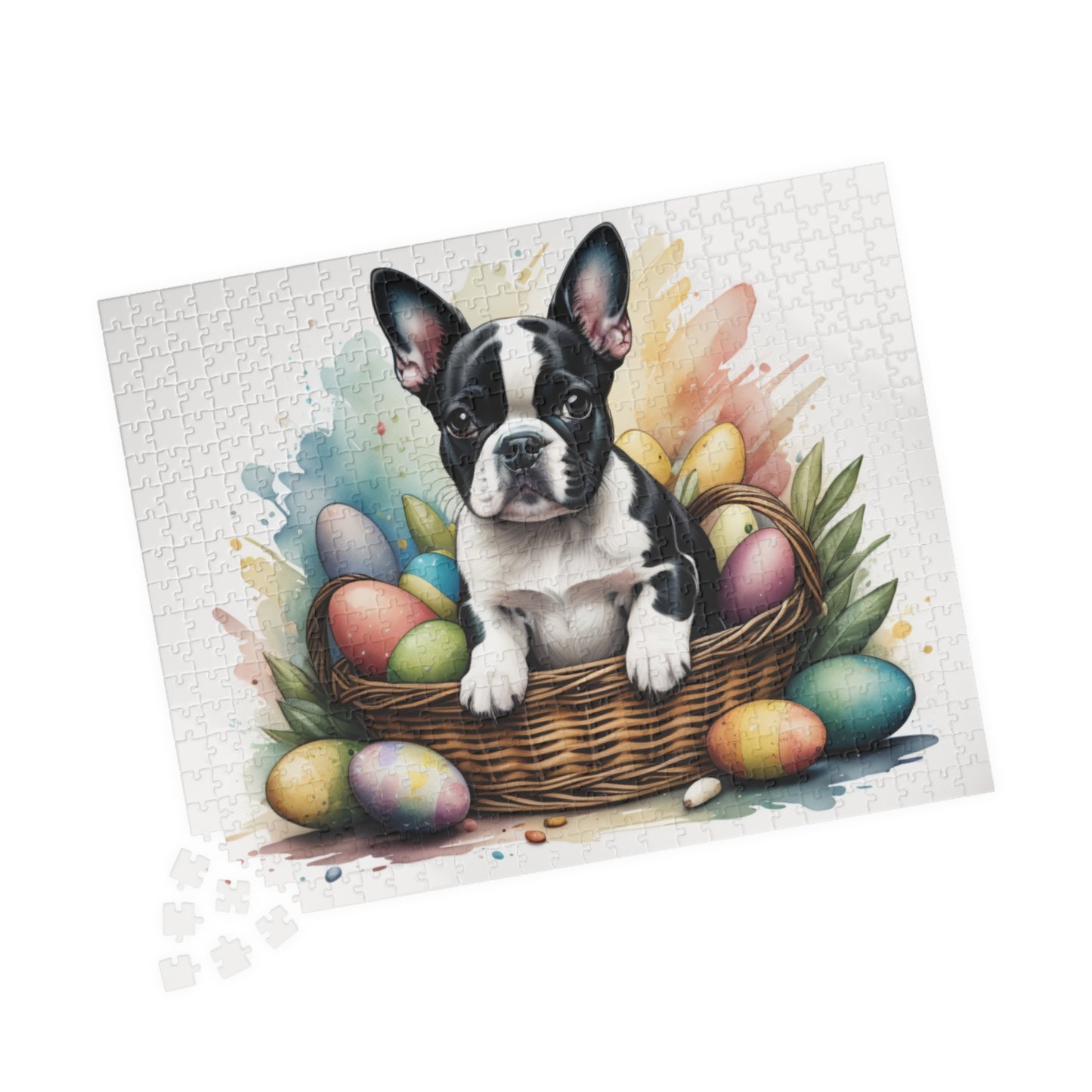 Boston Terrier Easter Puppy Puzzle - Dog Lovers, Mental Health Benefits, Holiday Fun, Mindfulness, Stress Relief, Festive Gift