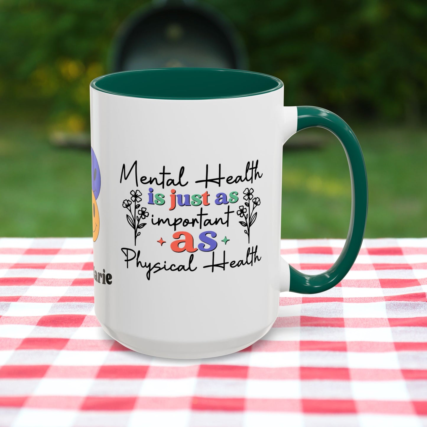 Mental Health is Just as Important as Physical Health - Custom Retro Affirmation Mug for Wellness & Mental Health Support