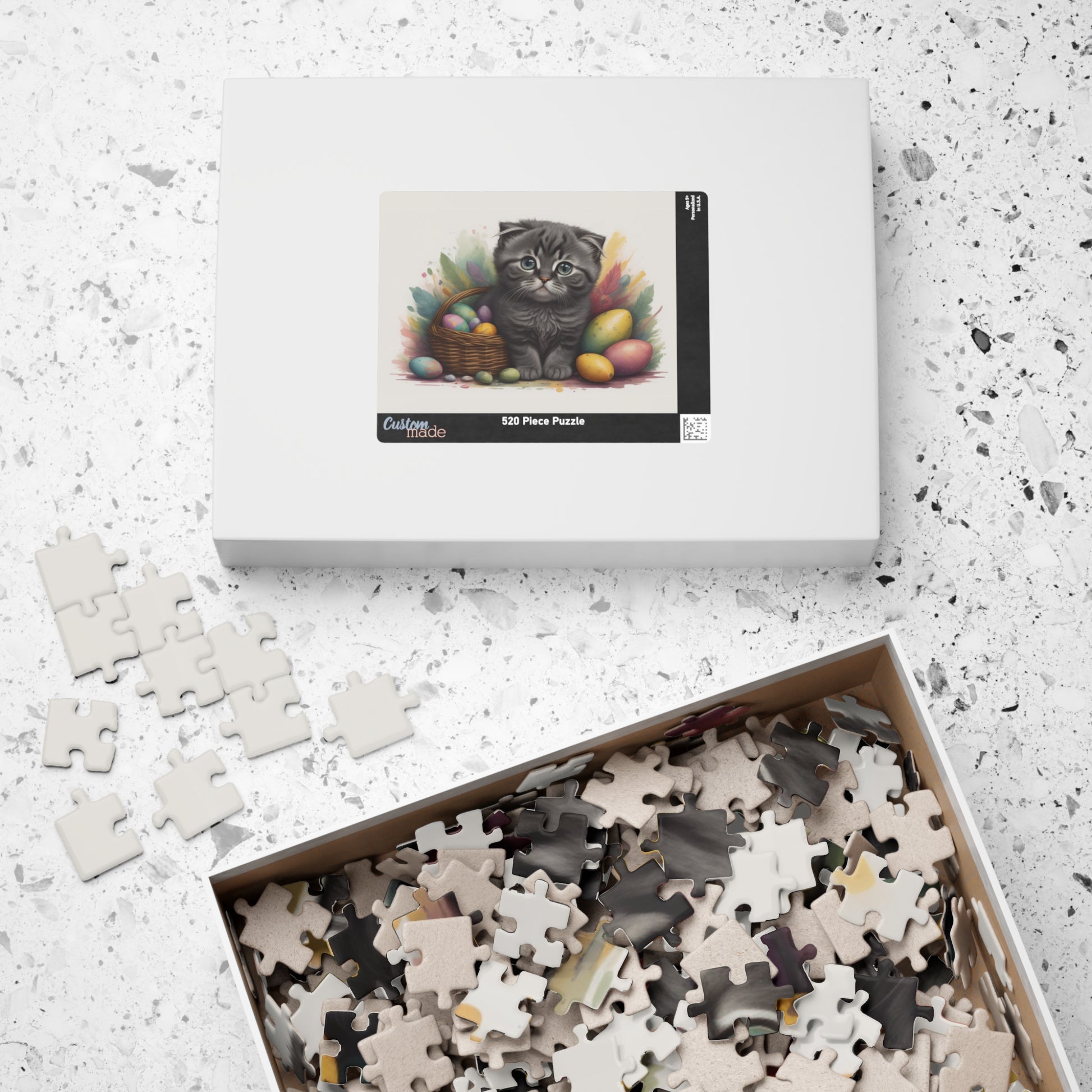 Scottish Fold Easter Kitten Puzzle - Cat Lovers, Mental Health Benefits, Holiday Fun, Mindfulness, Stress Relief, Festive Gift