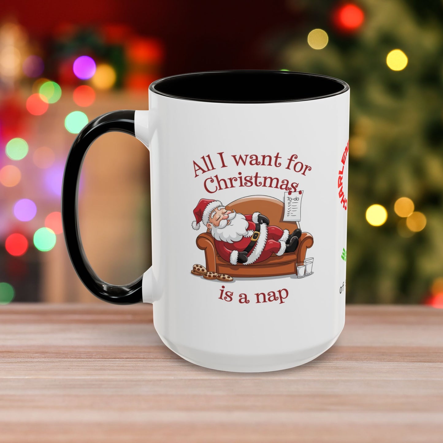 All I Want For Christmas Is A Nap - Colorful Holiday Mug with Accent Color