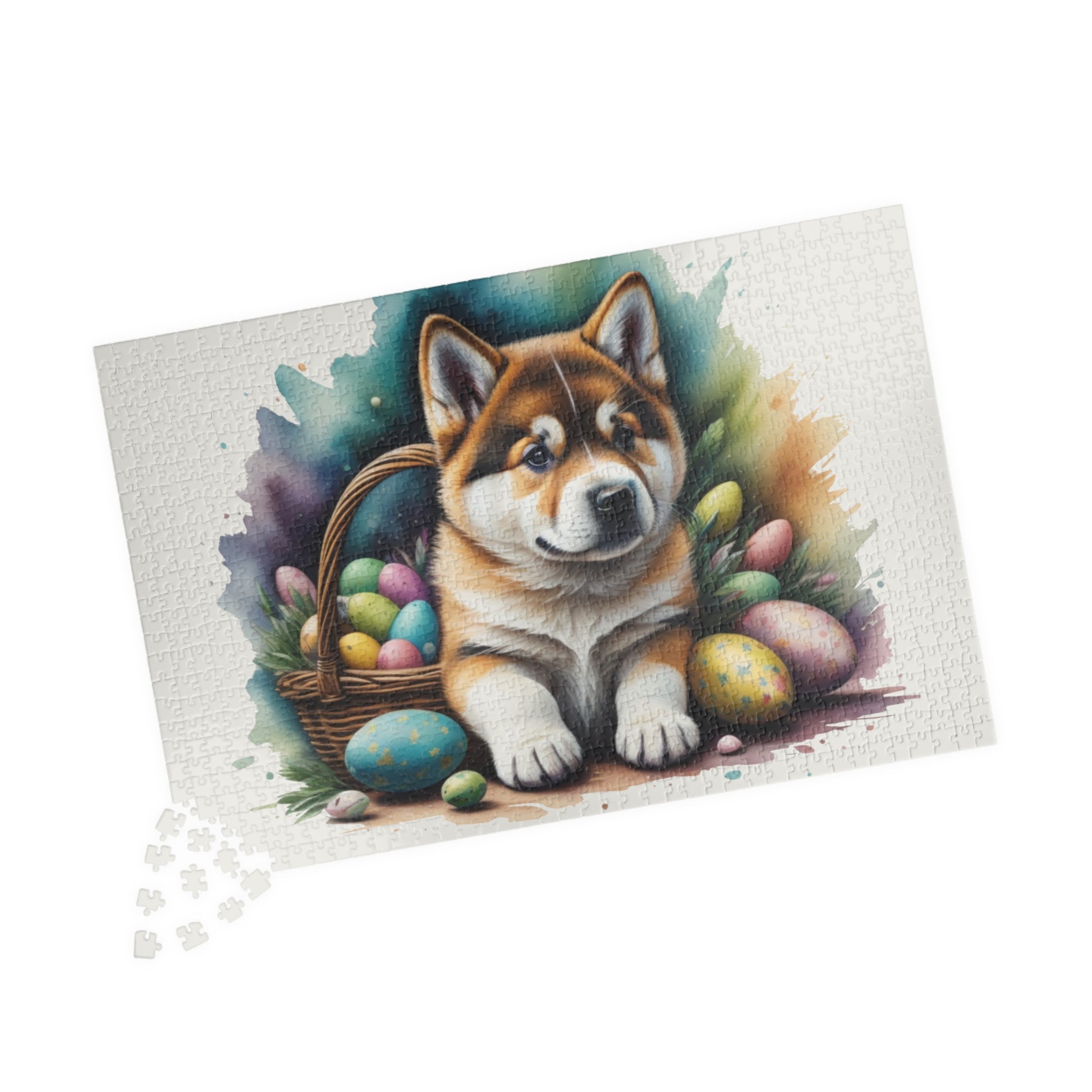Akita Easter Puppy Puzzle - Dog Lovers, Mental Health Benefits, Holiday Fun, Mindfulness, Stress Relief, Festive Gift