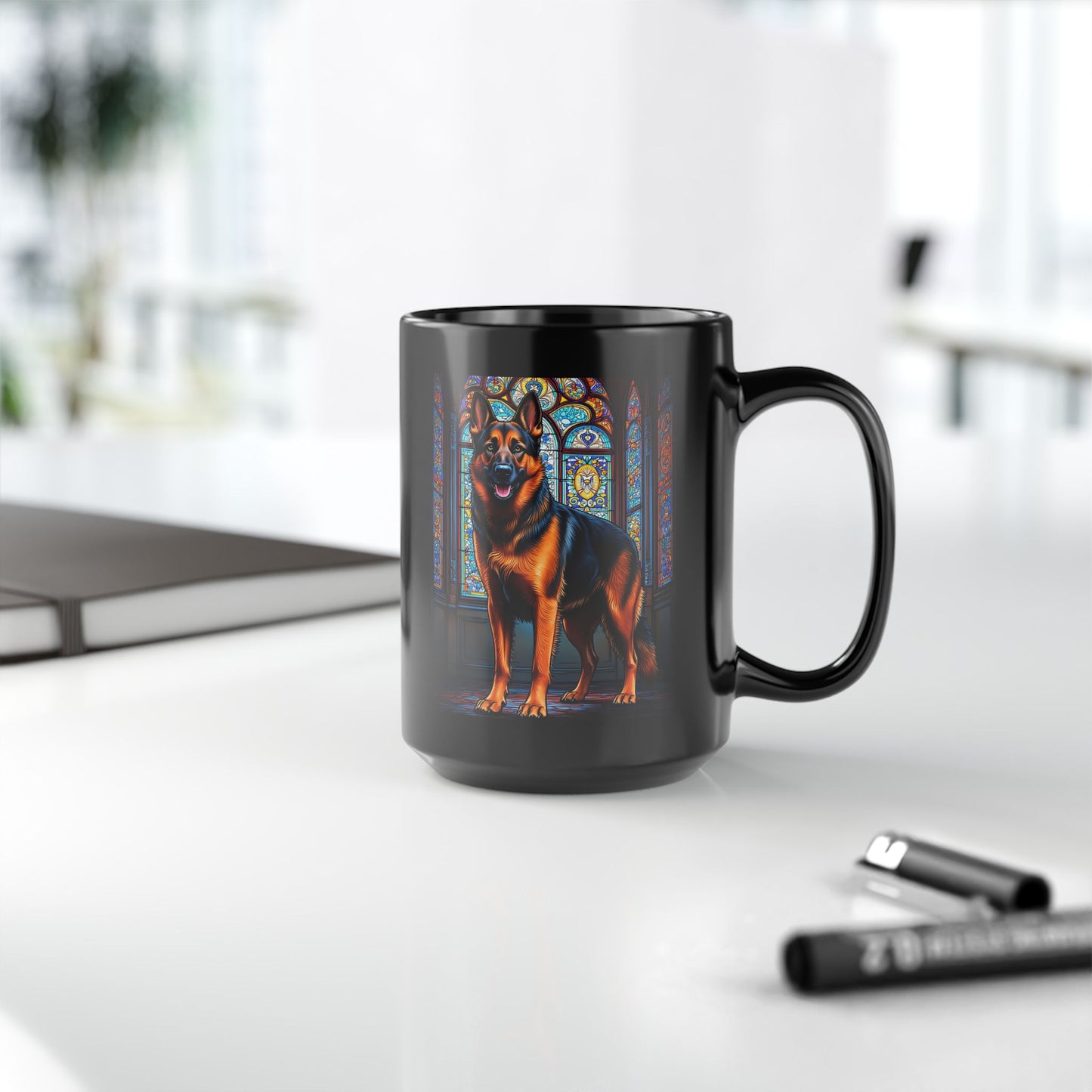 German Shepherd (Red & Black) Mug - Personalized dog coffee cup, custom gift for pet lovers