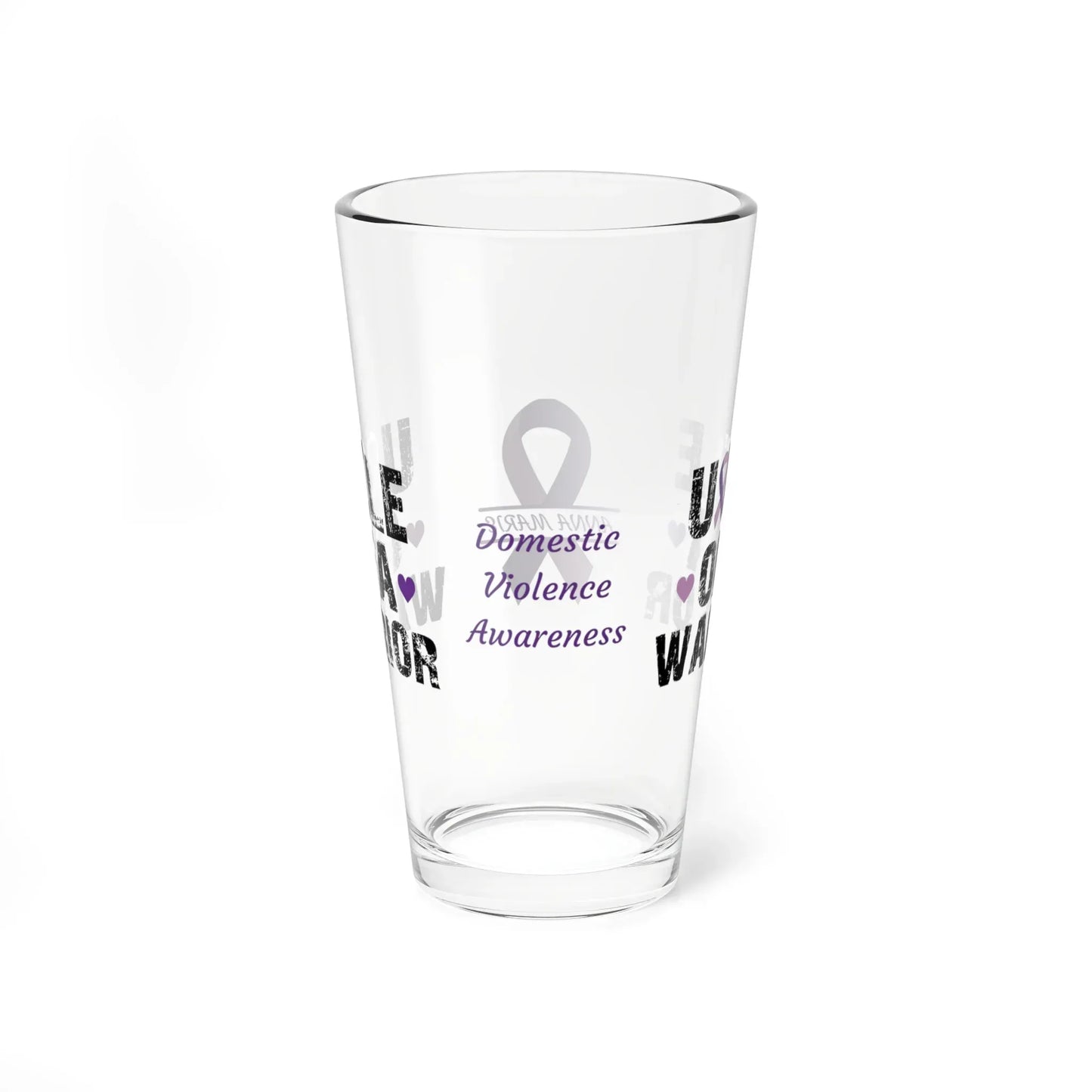 Shop our premium uncle of a warrior domestic violence awareness pint glass 16oz from MySisterIsASurvivor.