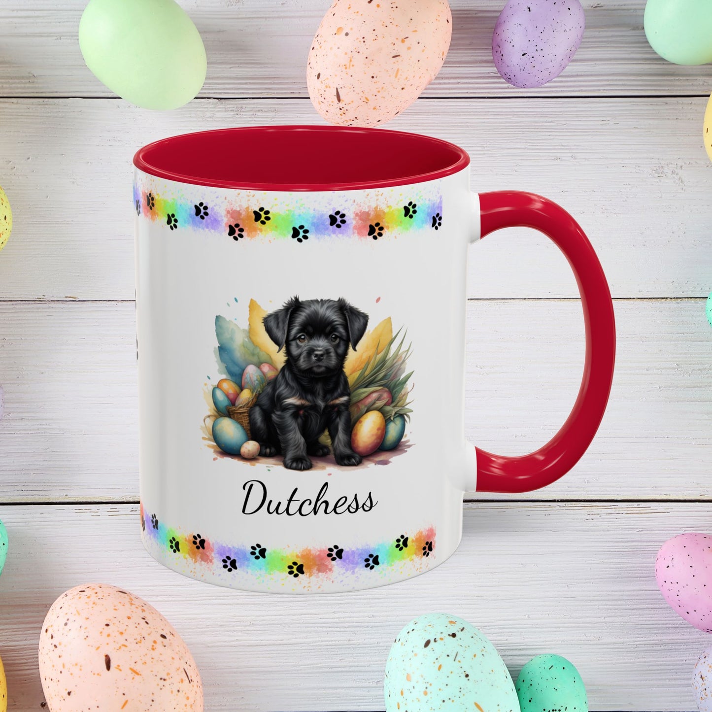 Affenpinscher Easter puppy coffee mug, personalized cute dog gift for mental health support, cozy drinkware