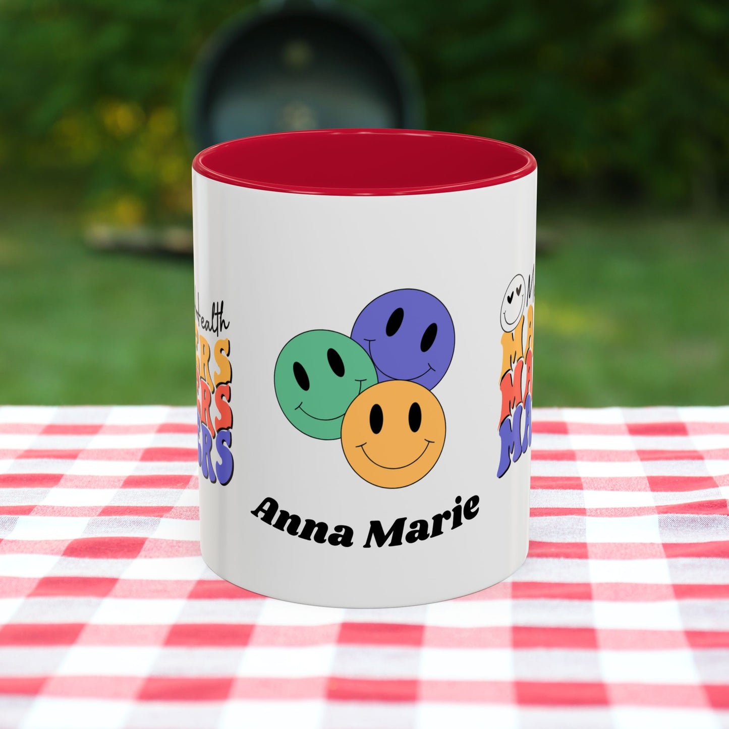 Mental Health Matters - Custom Retro Uplifting Mug for Mental Health Support & Emotional Well-Being