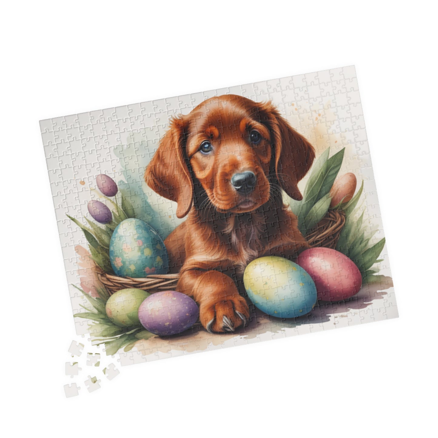 Irish Setter Easter Puppy Puzzle - Dog Lovers, Mental Health Benefits, Holiday Fun, Mindfulness, Stress Relief, Festive Gift