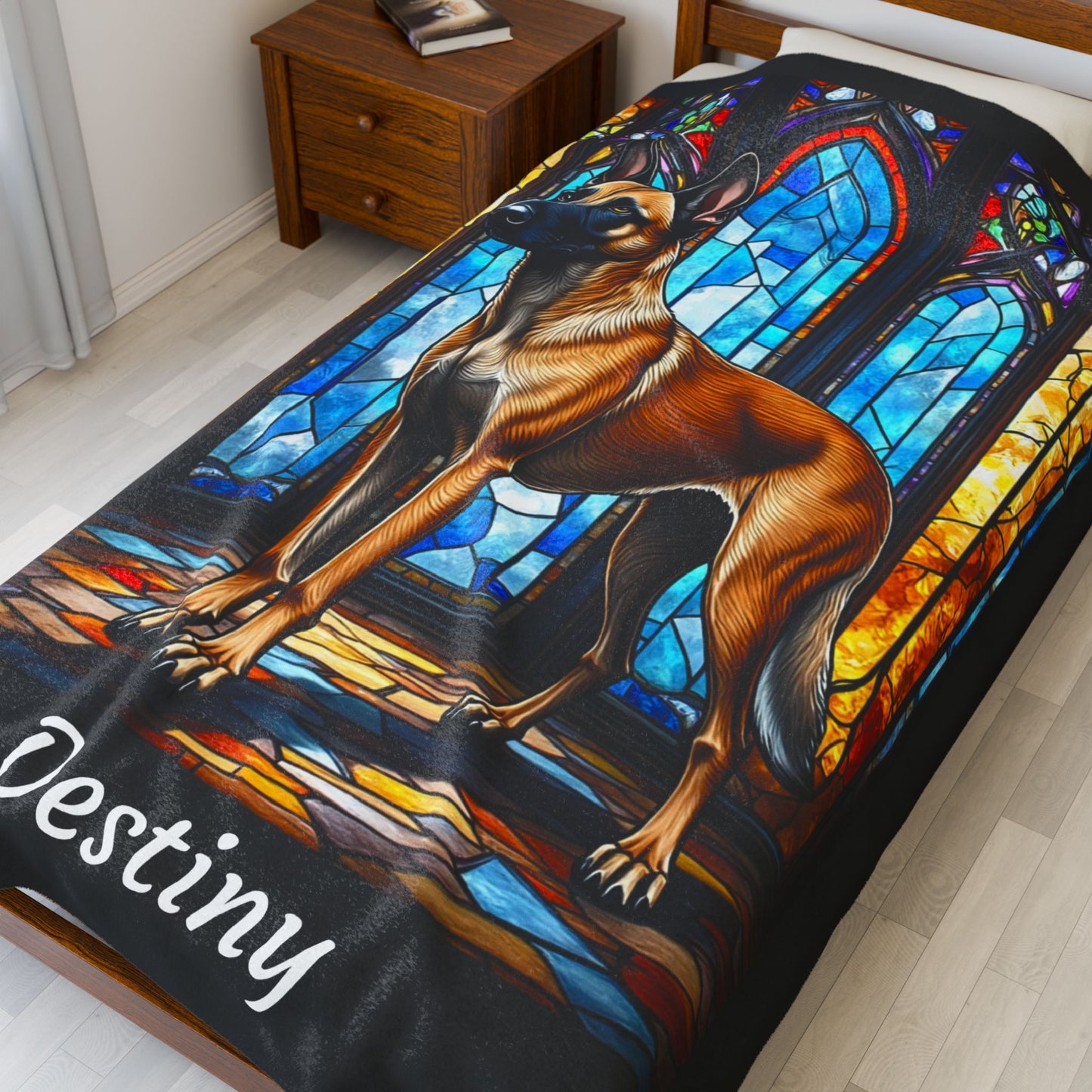 Belgian Malinois Mahogany Coat Velveteen Blanket, Custom Dog Throw, Personalized Gift for Humans