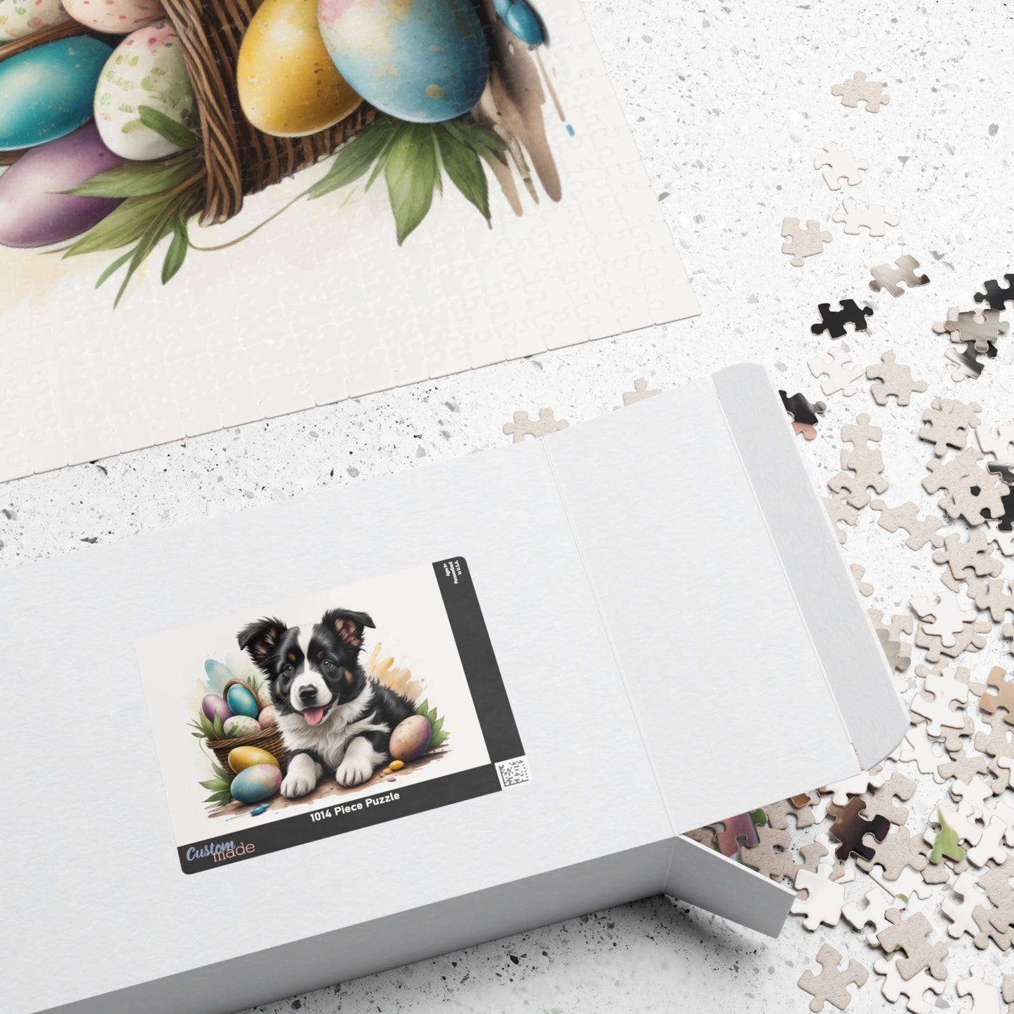 Border Collie (Black & White) Easter Puppy Puzzle - Dog Lovers, Mental Health Benefits, Holiday Fun, Mindfulness, Stress Relief, Festive Gift