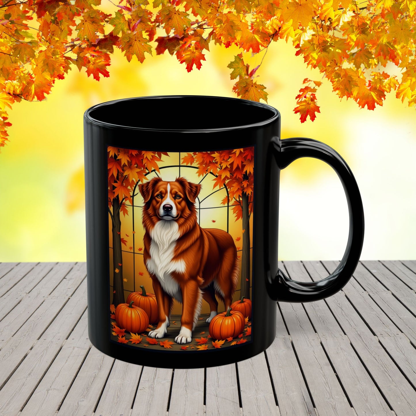 Australian Shepherd Red - Fall dog coffee mug, custom herding breed lover gift for Aussie owners