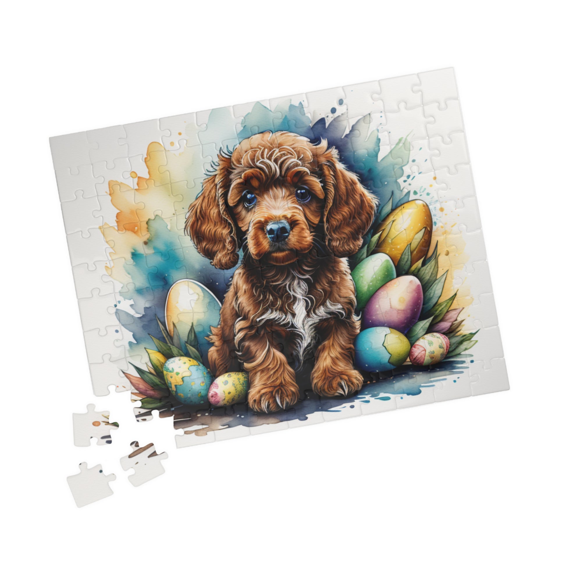 Poodle (Brown) Easter Puppy Puzzle - Dog Lovers, Mental Health Benefits, Holiday Fun, Mindfulness, Stress Relief, Festive Gift