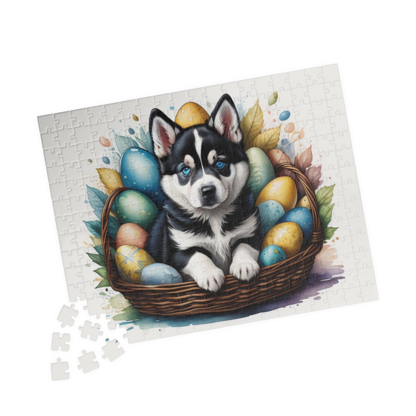 Siberian Husky Easter Puppy Puzzle - Dog Lovers, Mental Health Benefits, Holiday Fun, Mindfulness, Stress Relief, Festive Gift