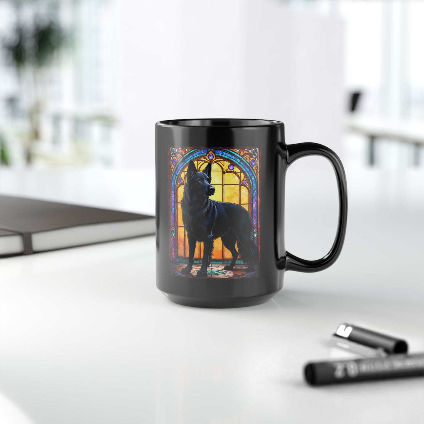 German Shepherd (Black) Personalized Mug, Pet Lover Mug, Dog Coffee Mug, Custom Name Mug, Dog Lover Gift, Dog-Themed Mug, GS Mug