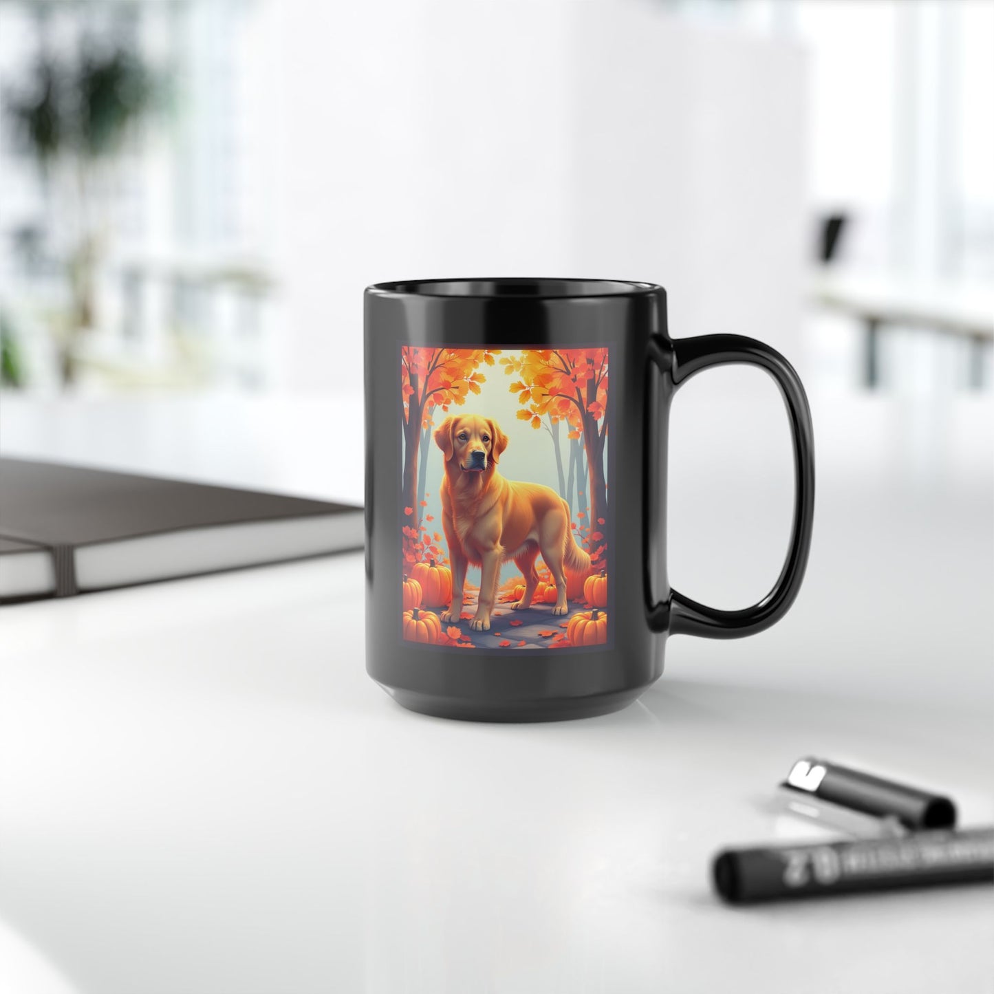 Golden Retriever - Personalized autumn coffee cup, custom dog lover gift for Goldie owners