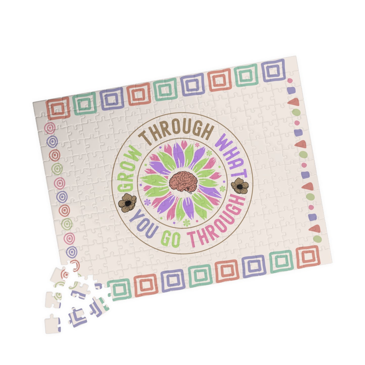 Grow Through What You Go Through - Mental Health Quote Puzzle