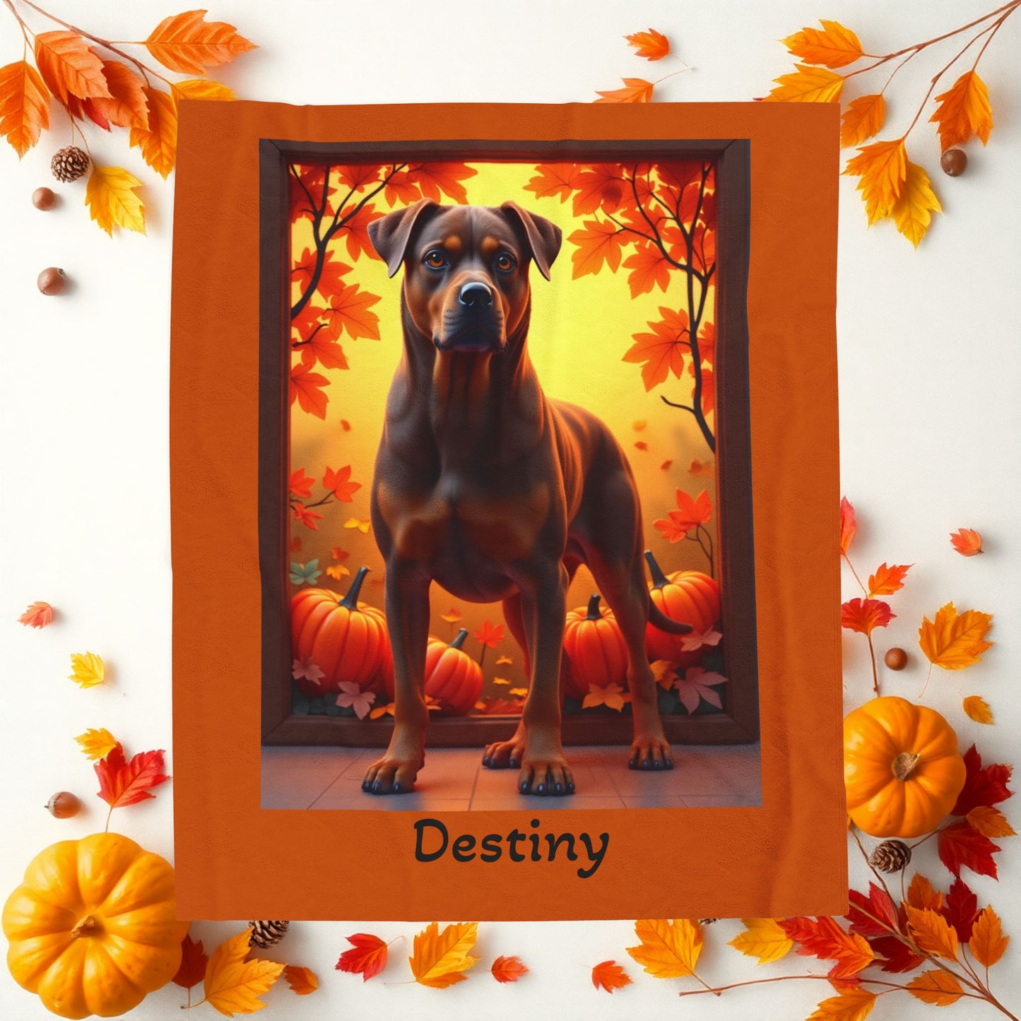 Chocolate and Tan Rottweiler velveteen plush blanket, personalized dog throw for Rottweiler owners - MySisterIsASurvivor