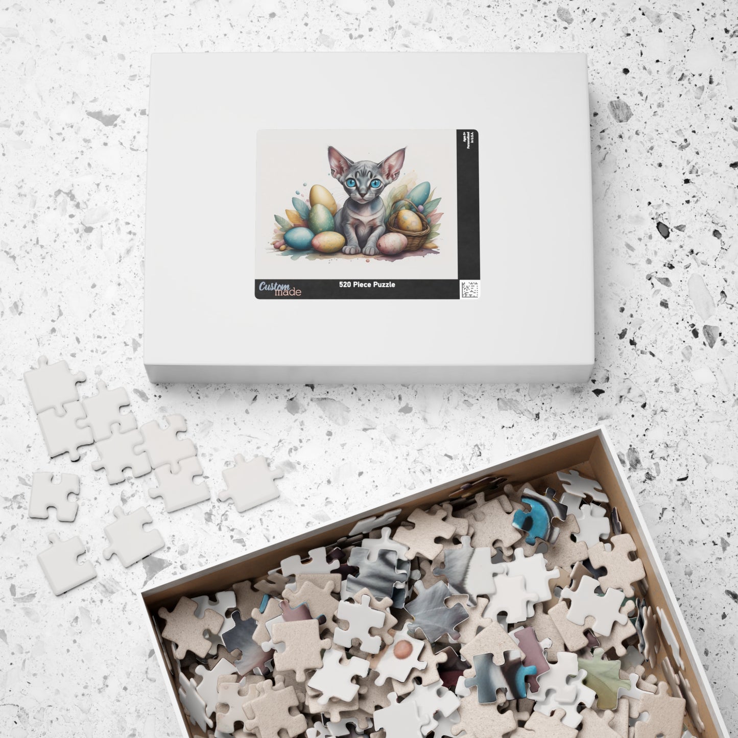 Sphynx Easter Kitten Puzzle - Cat Lovers, Mental Health Benefits, Holiday Fun, Mindfulness, Stress Relief, Festive Gift