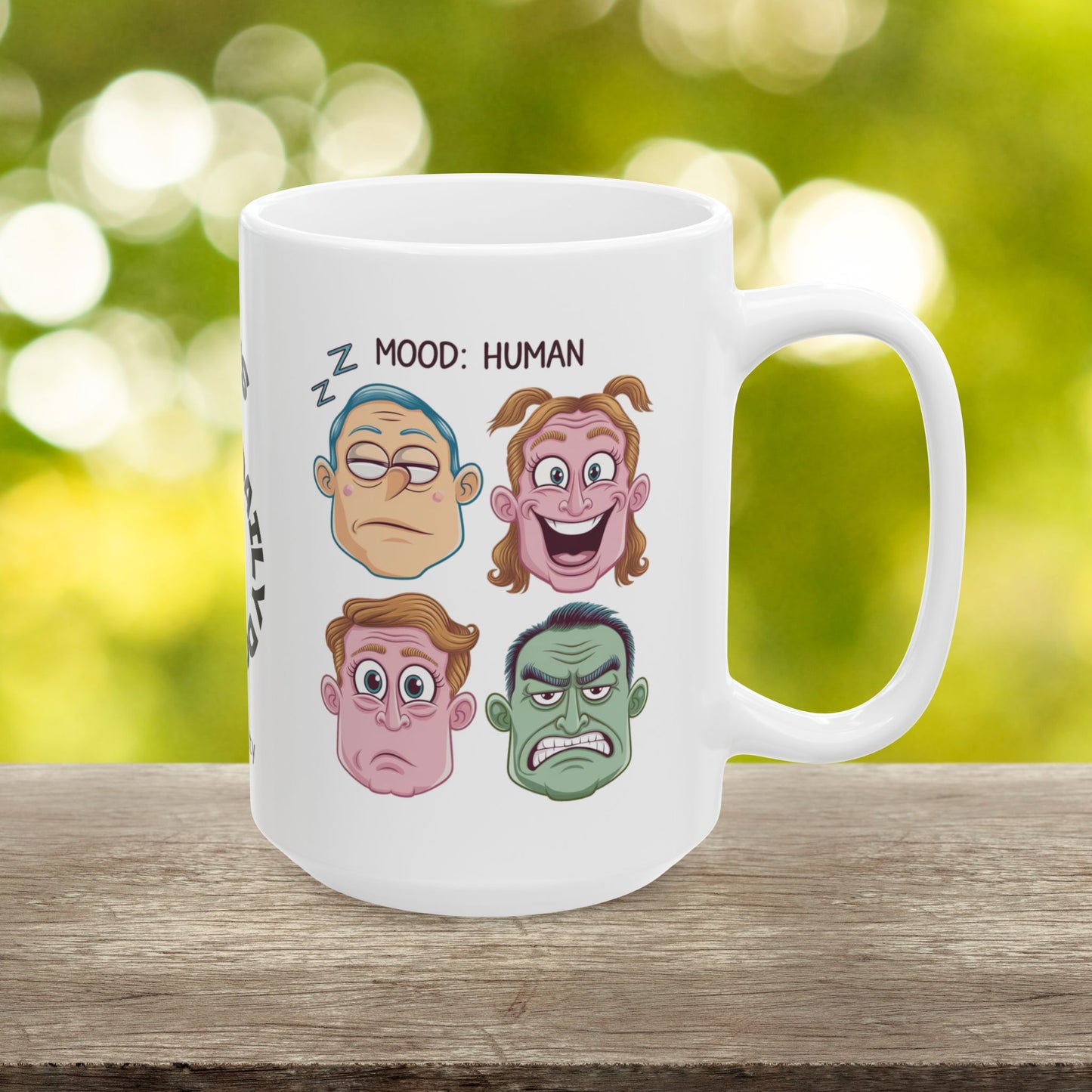 Mood: Human Funny Mental Health Mug, Stylish Ceramic Coffee Cup, Positive Affirmation Gift, Anxiety Relief, Self-Care Mug, Therapist Office Décor