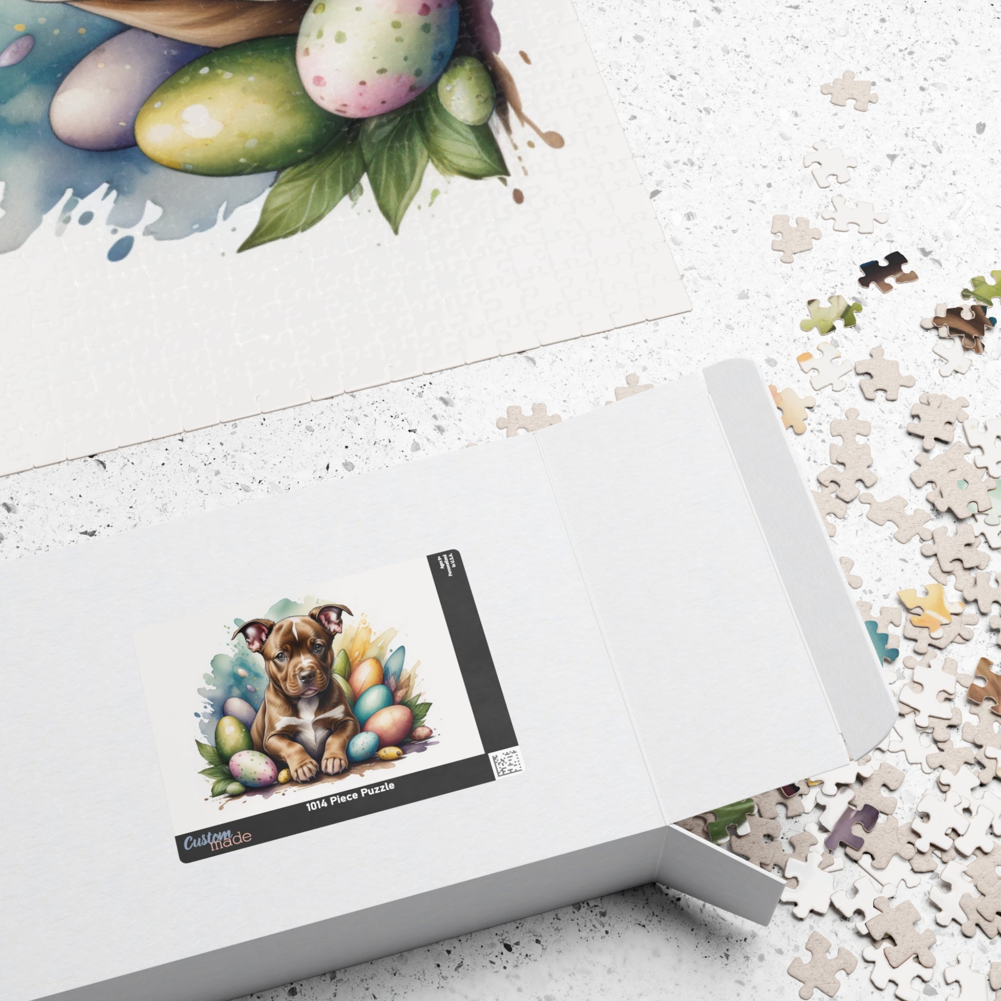 Pitbull (Brown) Easter Puppy Puzzle - Dog Lovers, Mental Health Benefits, Holiday Fun, Mindfulness, Stress Relief, Festive Gift